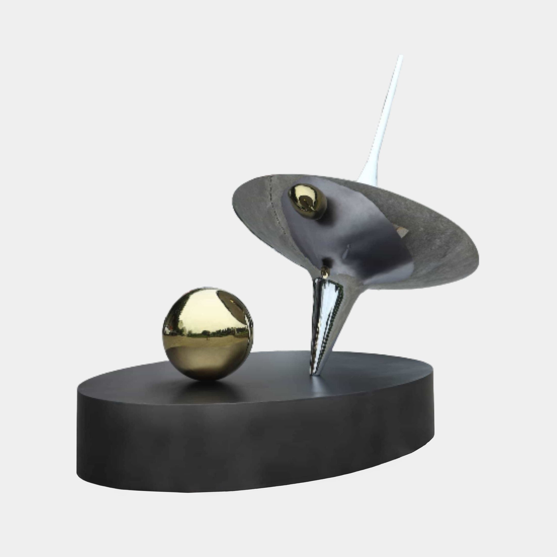 Black Abstract Form Stainless Steel Sculpture - 198cm