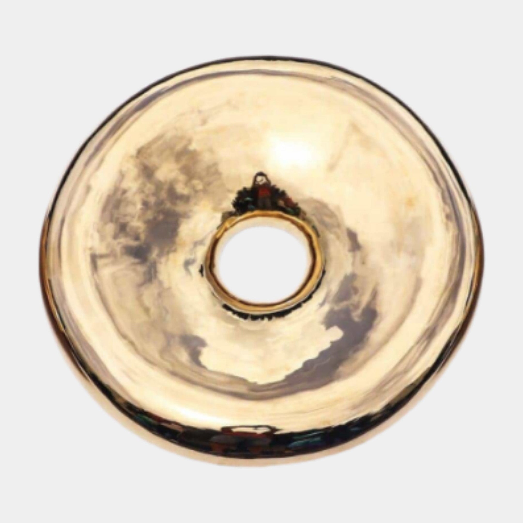 Gold Polished Donut Torus Stainless Steel Sculpture - 50cm