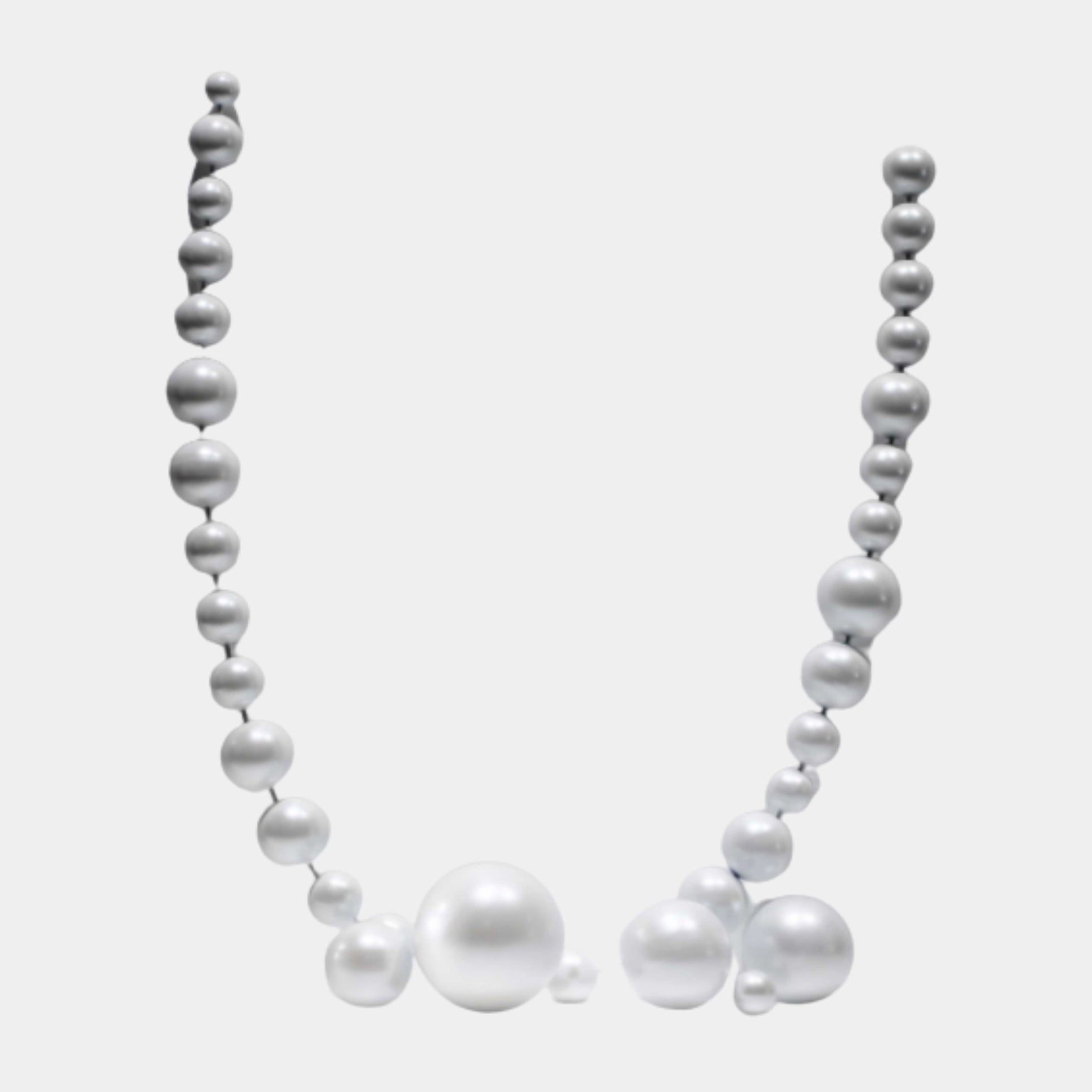 White Sphere Strand Stainless Steel Sculpture - 68cm