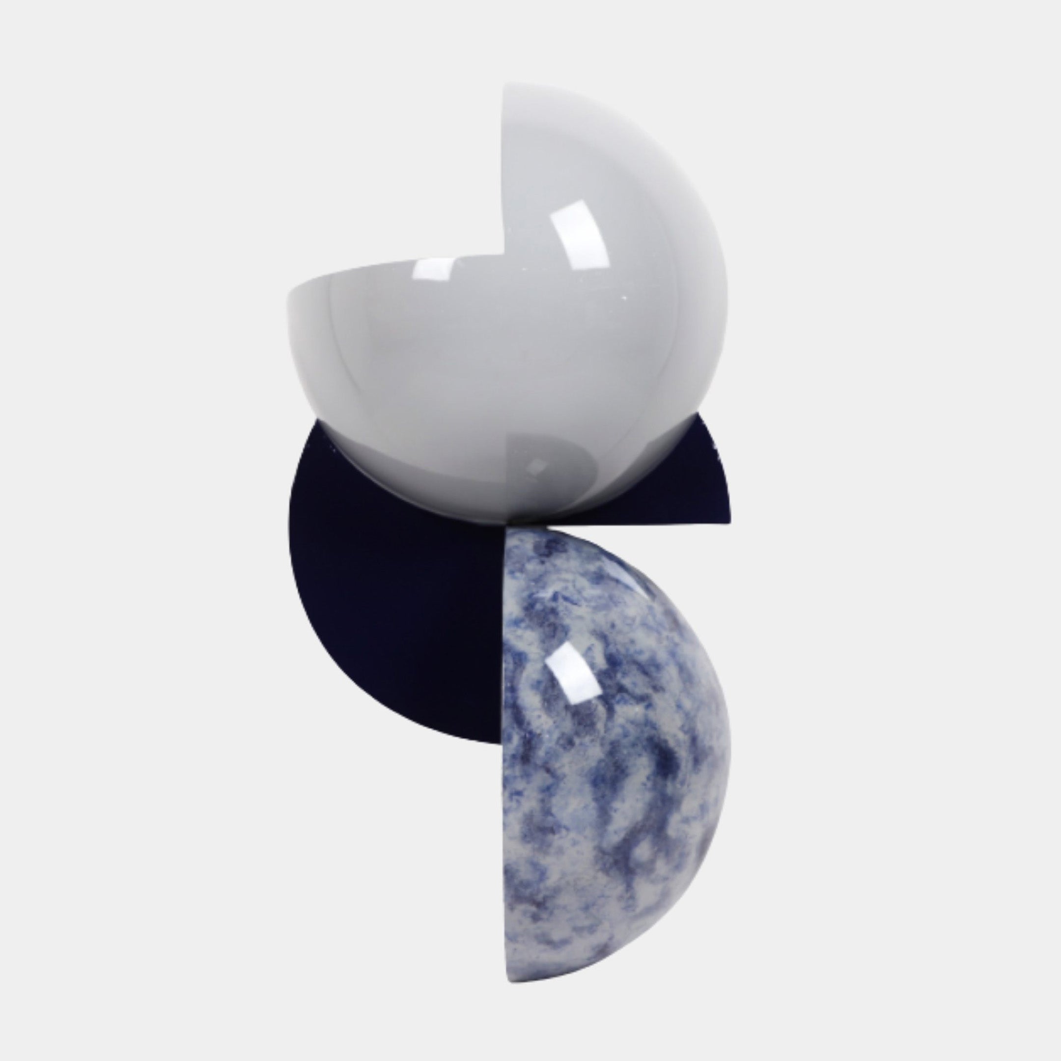 Blue and Purple Abstract Sphere Composition Metal Sculpture - 100cm