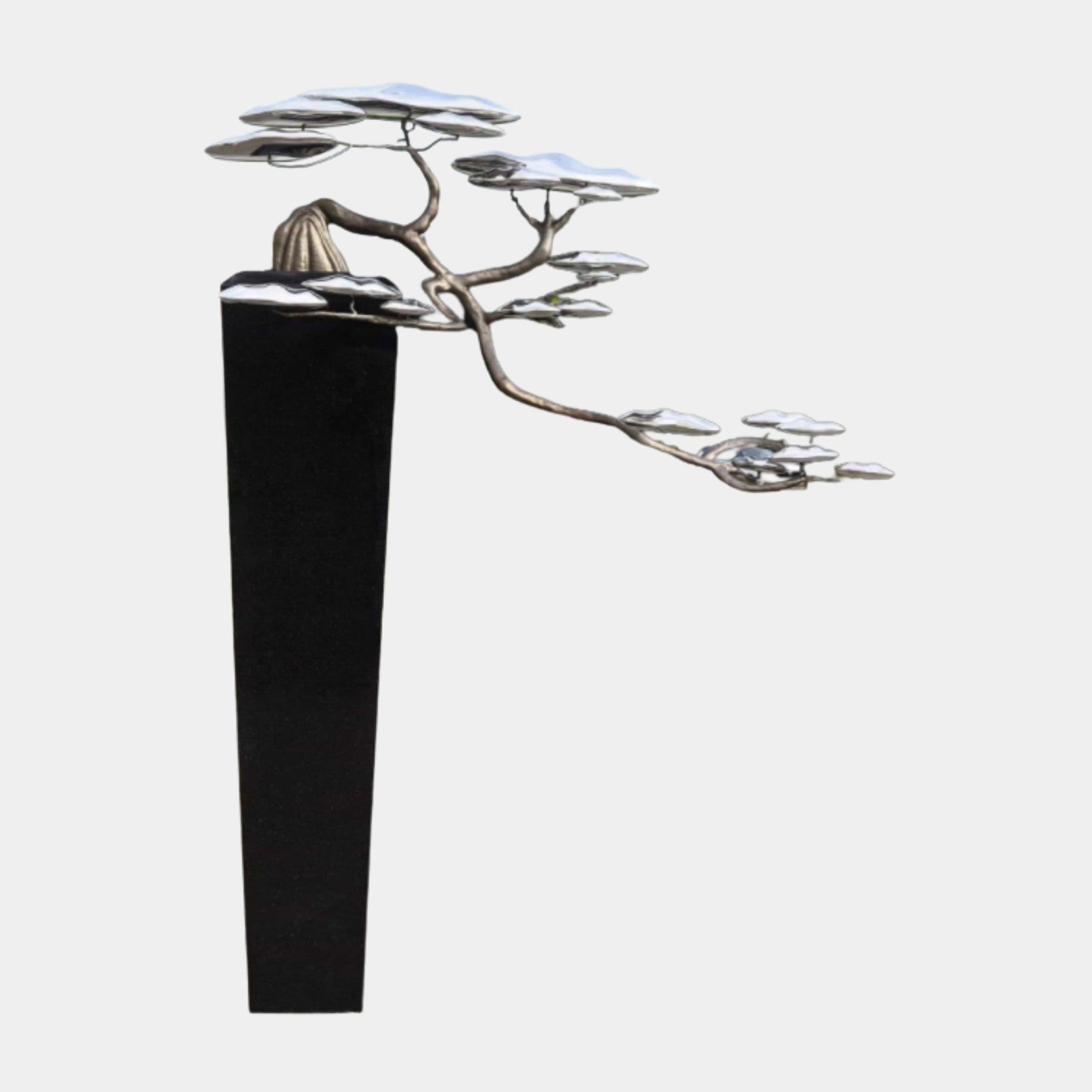 Black & Silver Tree Stainless Steel Sculpture - 225cm