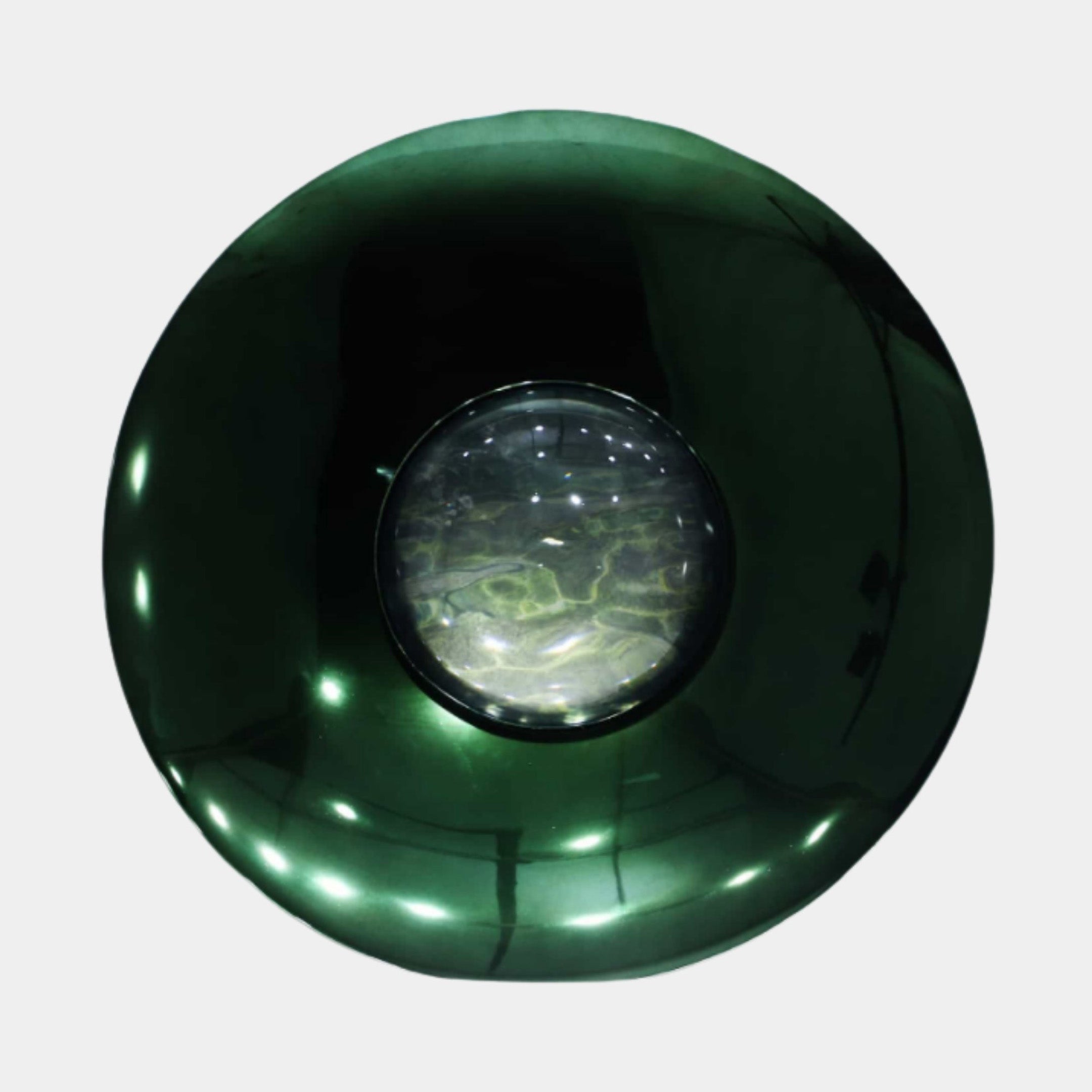 Green Ring with Crystal Sphere Sculpture - 95cm