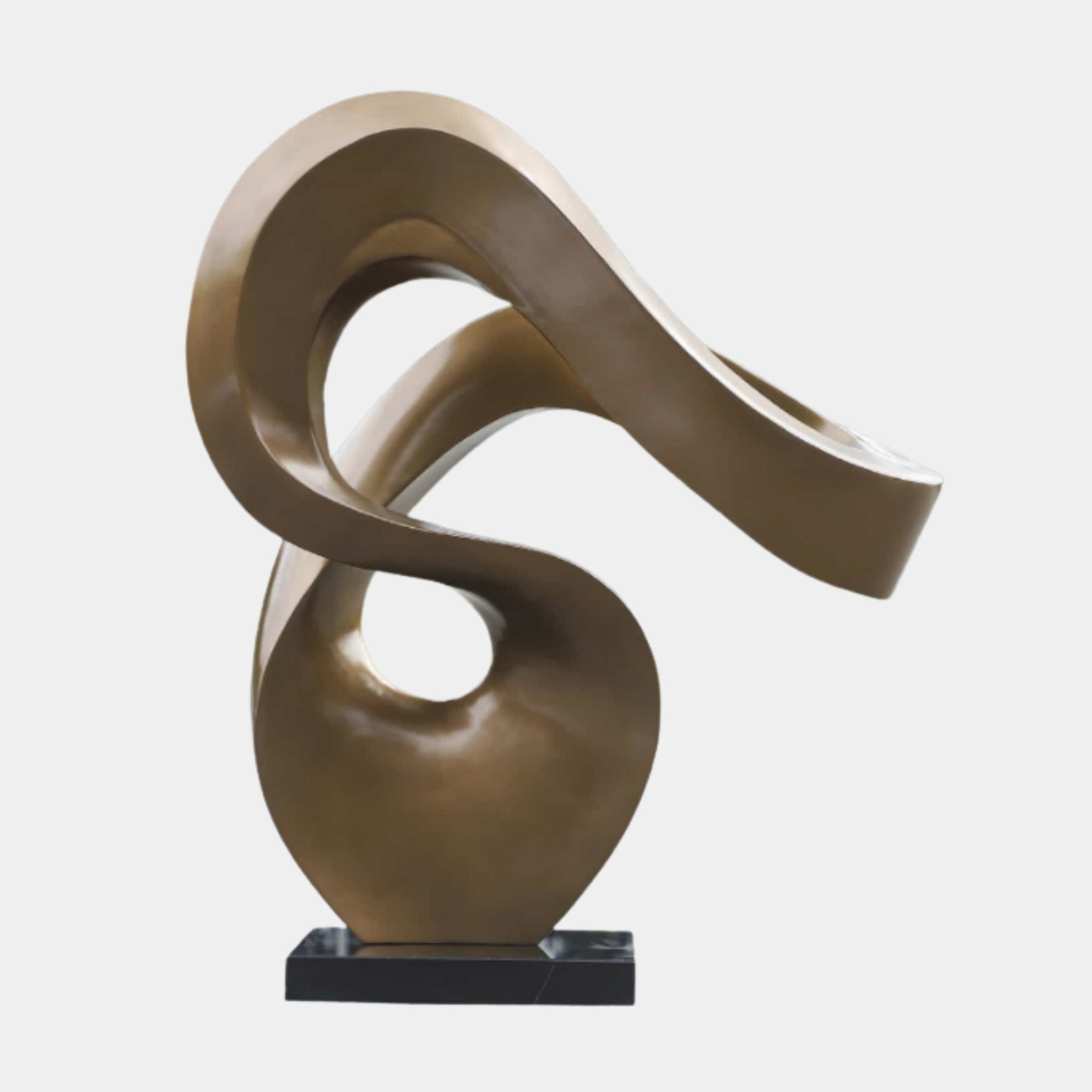 Bronze Abstract Flowing Loop Stainless Steel Sculpture - 105cm