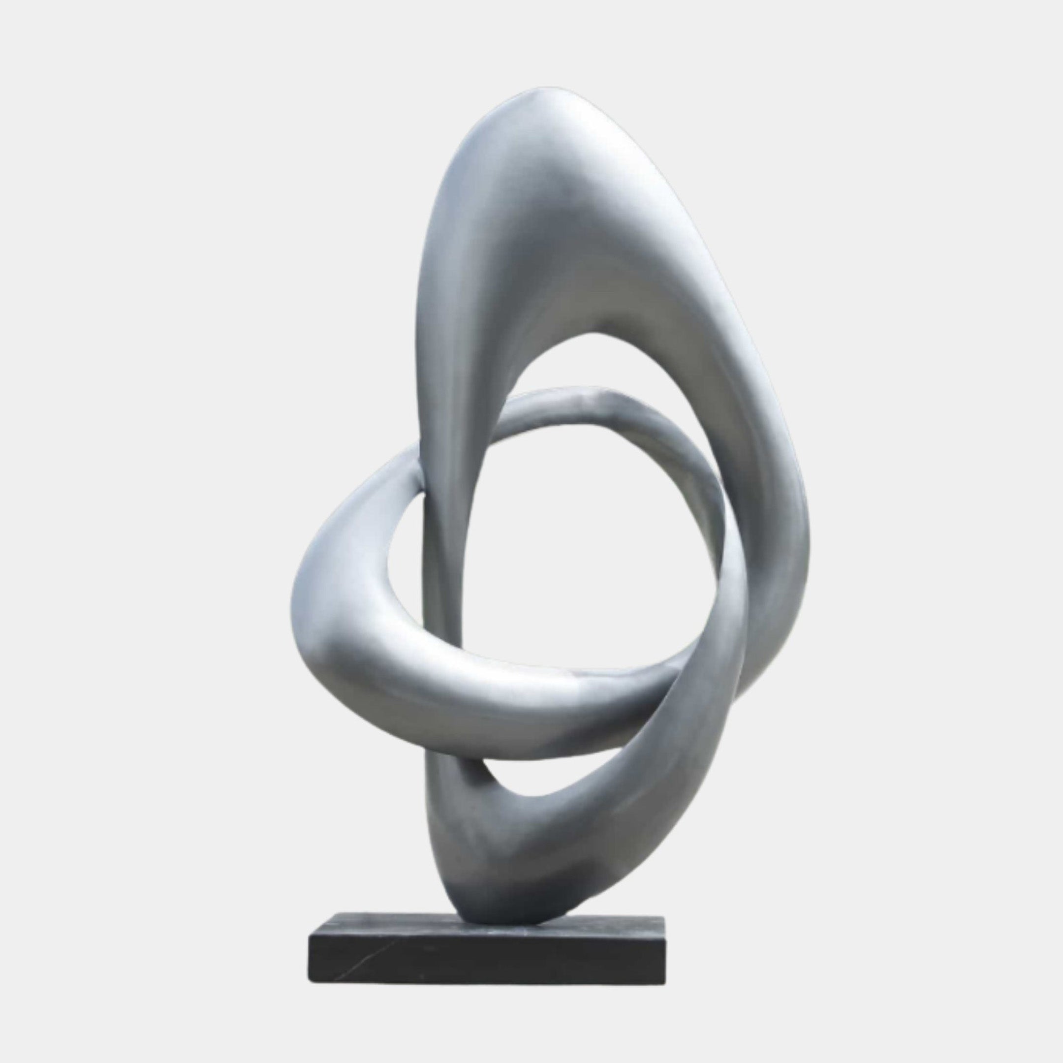 Silver Abstract Interlocking Loop Stainless Steel Sculpture - 105cm