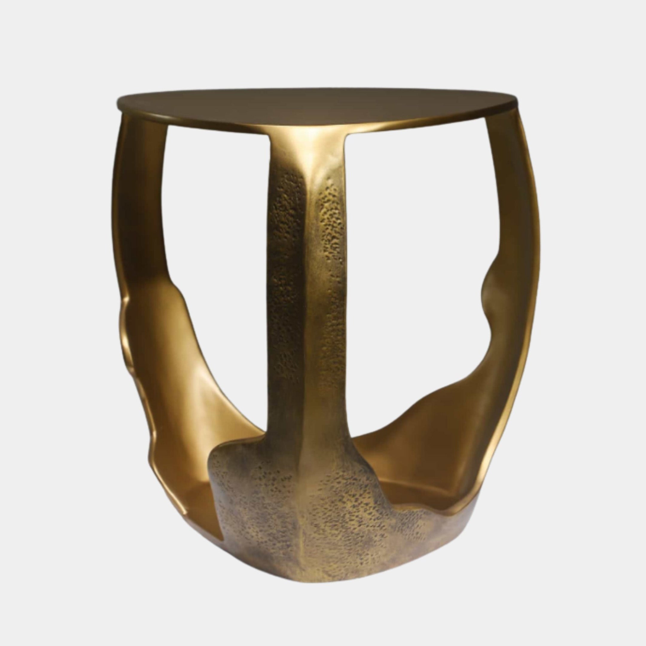 Gold Side Table Stainless Steel Sculpture - 45cm