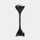 Black Pedestal Cup Sculpture - 175cm, a tall handcrafted black metal form with cup-shaped top holding a white sphere, on a plain light grey background.