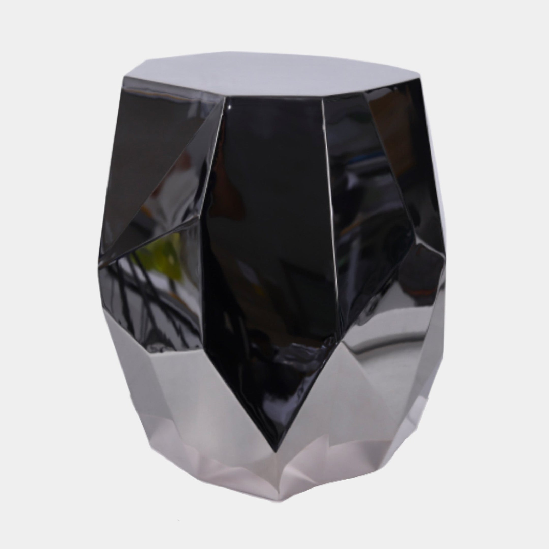Silver Side Table Stainless Steel Sculpture - 41cm