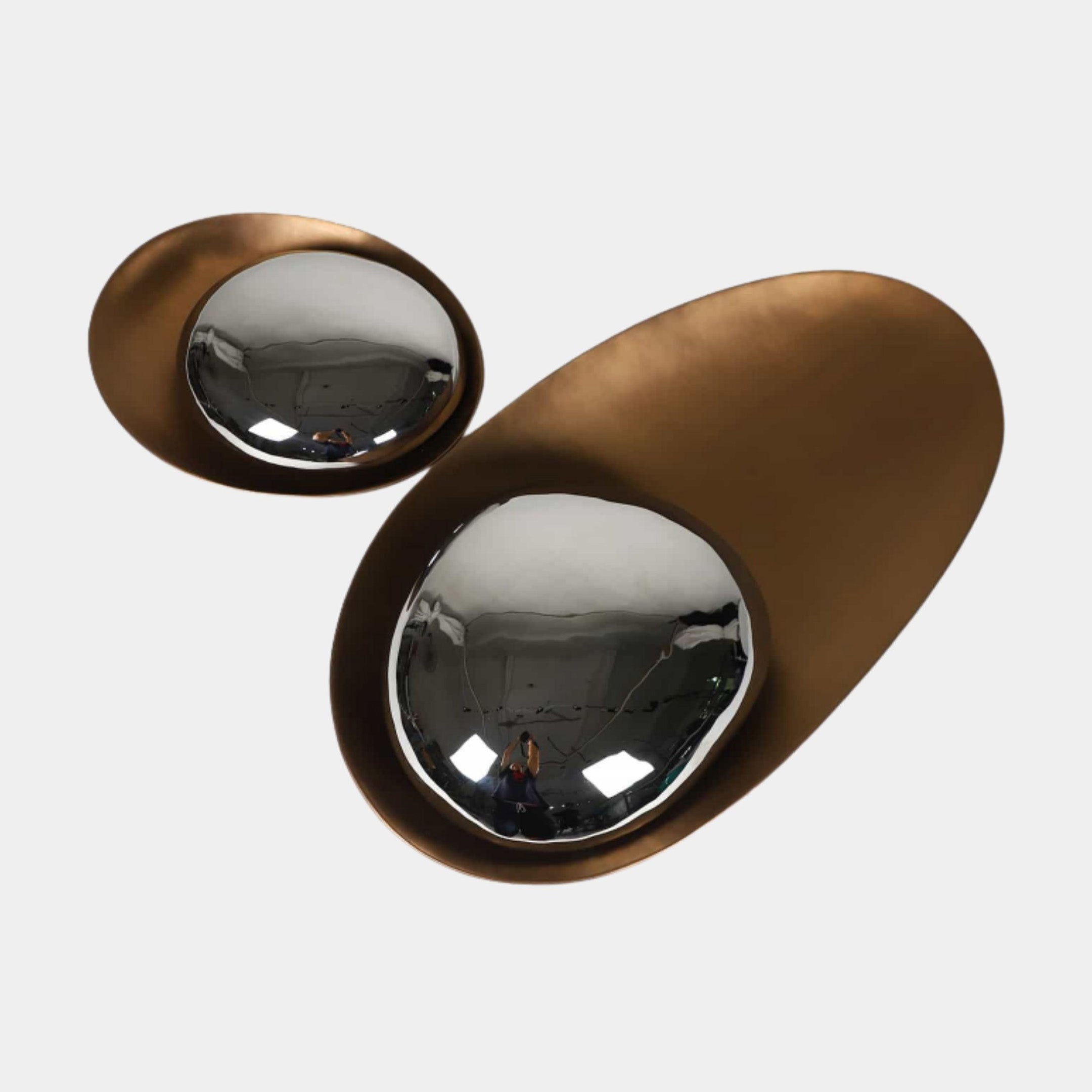 Bronze Dishes with Mirror Spheres Stainless Steel Sculpture - 37–73cm