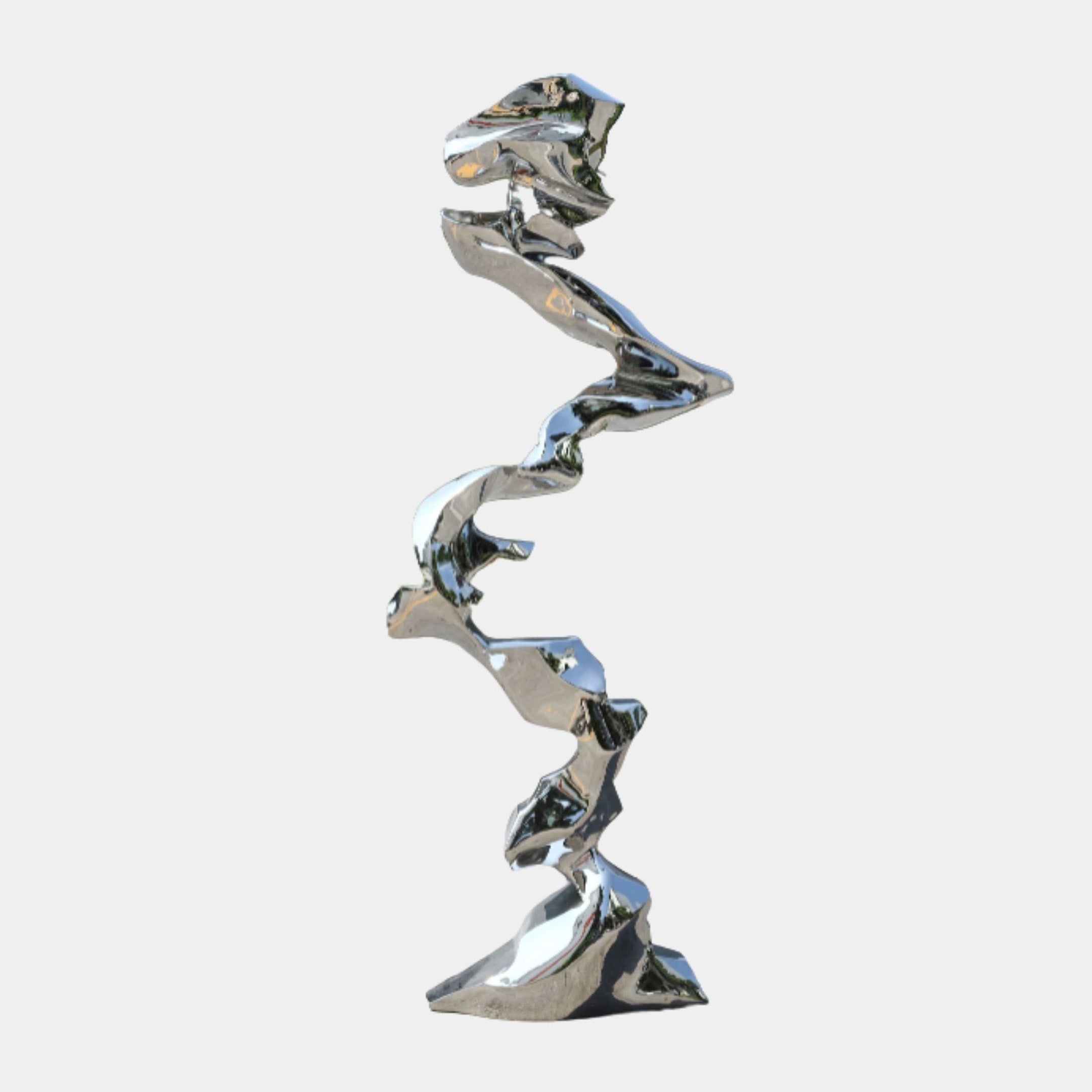 Silver Twisting Column Stainless Steel Sculpture - 180cm