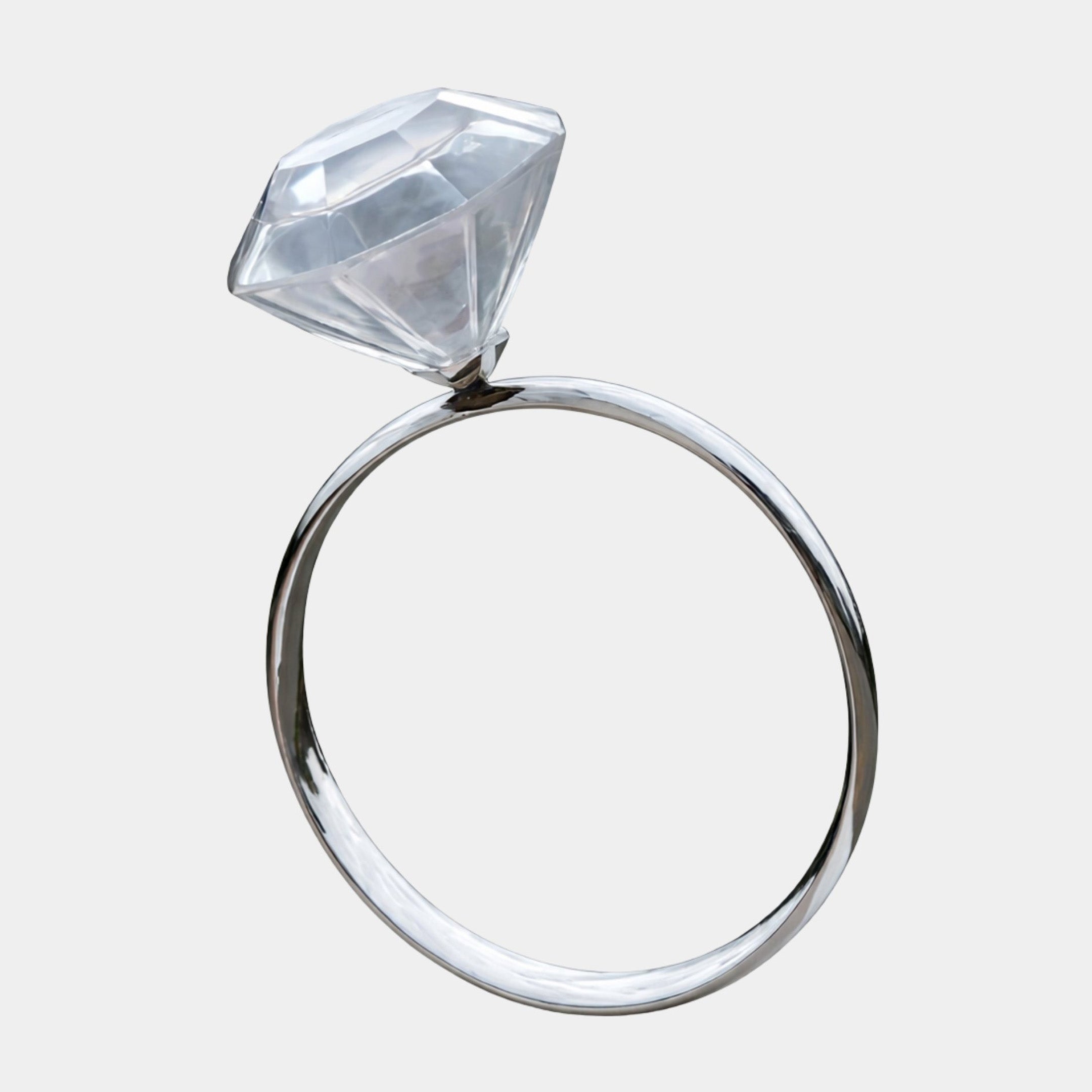 Silver Engagement Ring Stainless Steel Sculpture - 95cm