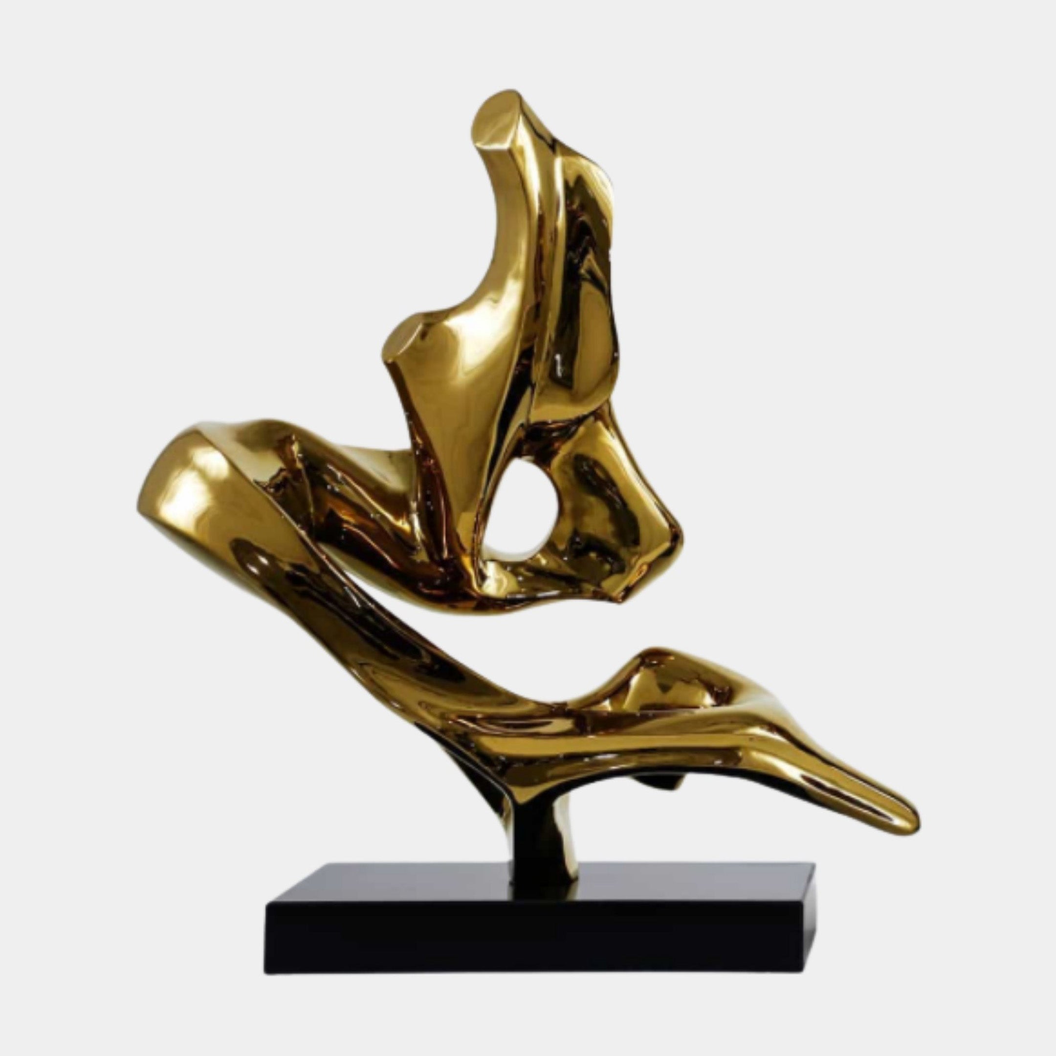 Gold Curved Masses Stainless Steel Sculpture - 81cm