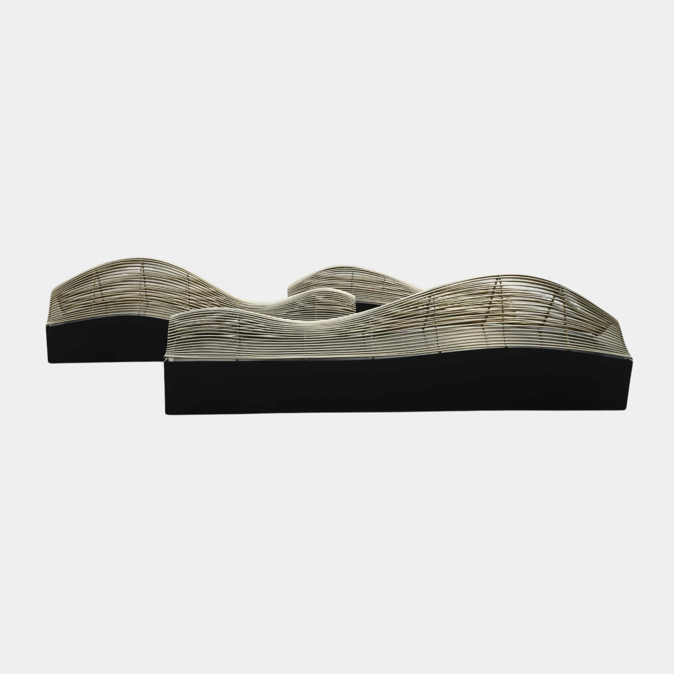 Gold Abstract Flowing Wave Stainless Steel Sculpture - 180/200/260cm