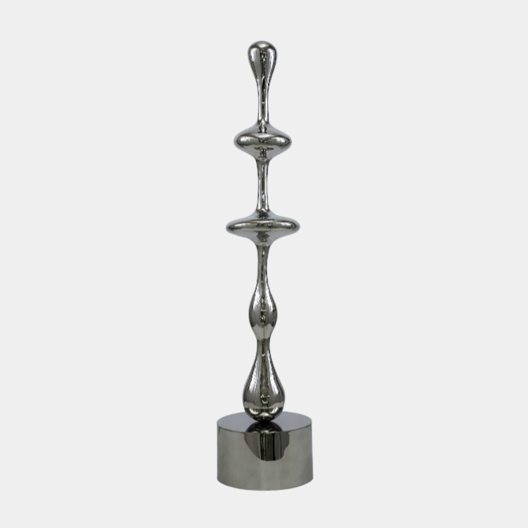 Silver Elegant Baluster Form Stainless Steel Sculpture - 120cm