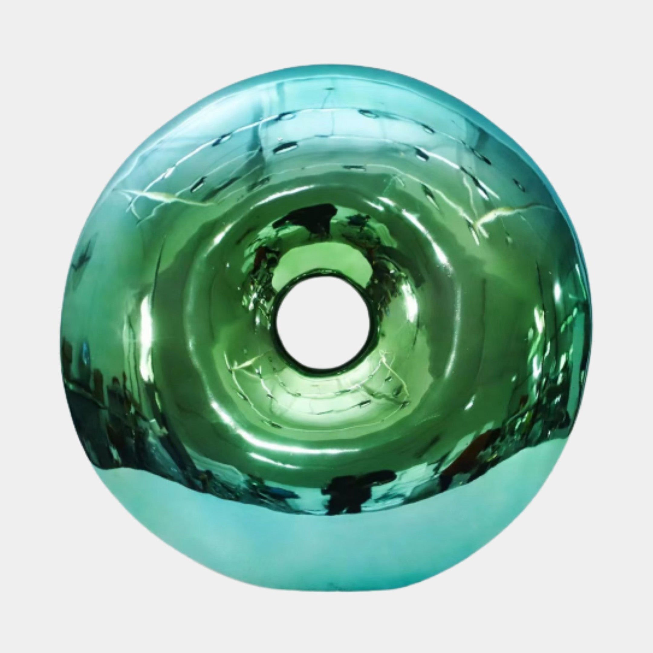 Green Polished Donut Torus Sculpture - 70cm