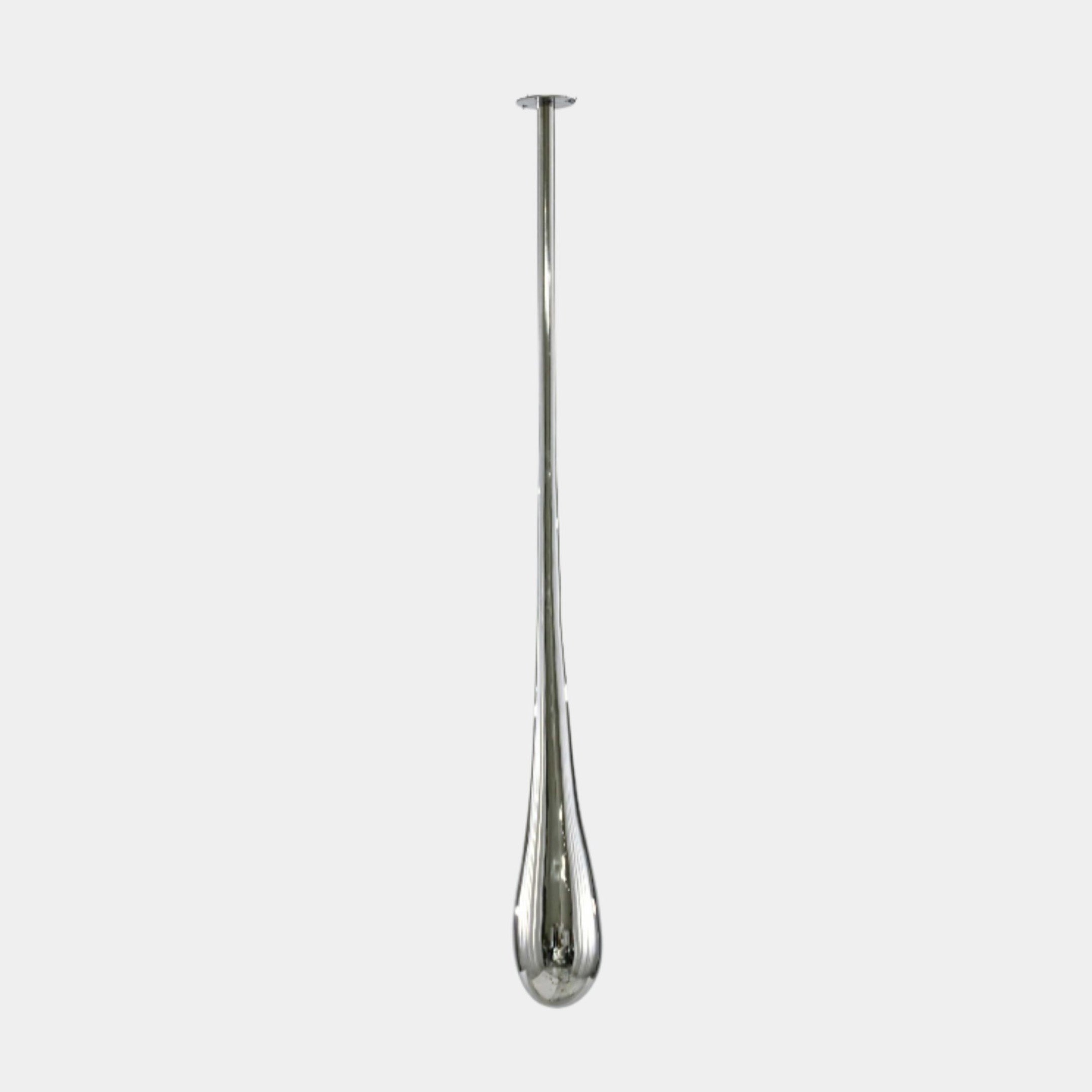 Silver Elongated Teardrop Pendant Stainless Steel Sculpture - 150cm