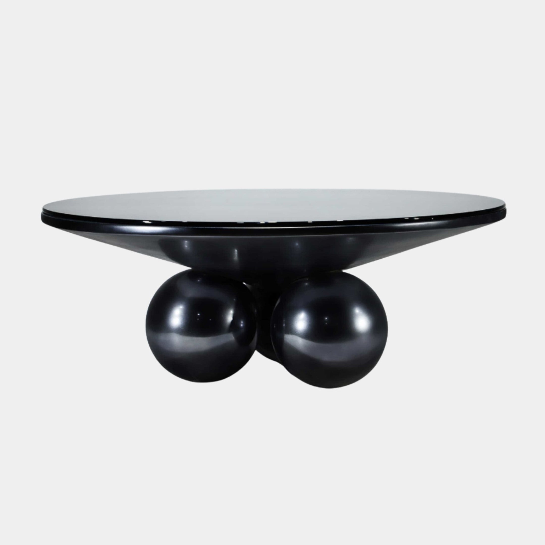 Black Sphere Base Coffee Table Stainless Steel - 80cm