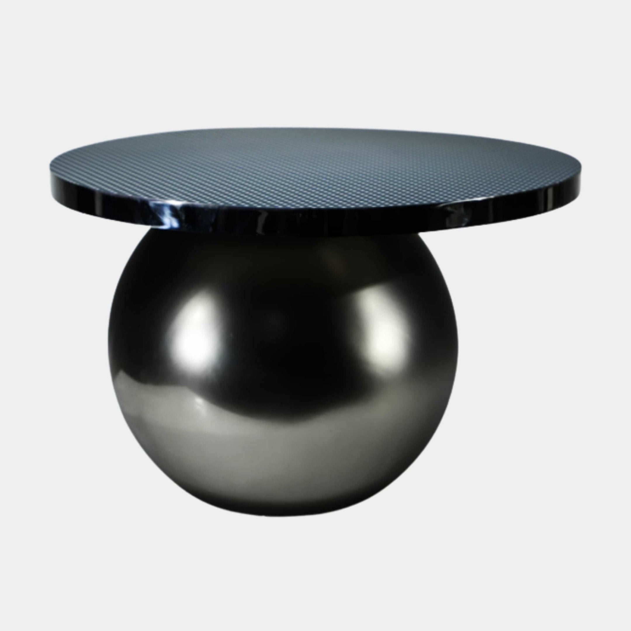 Black Sphere Base Round Table Stainless Steel - 65cm