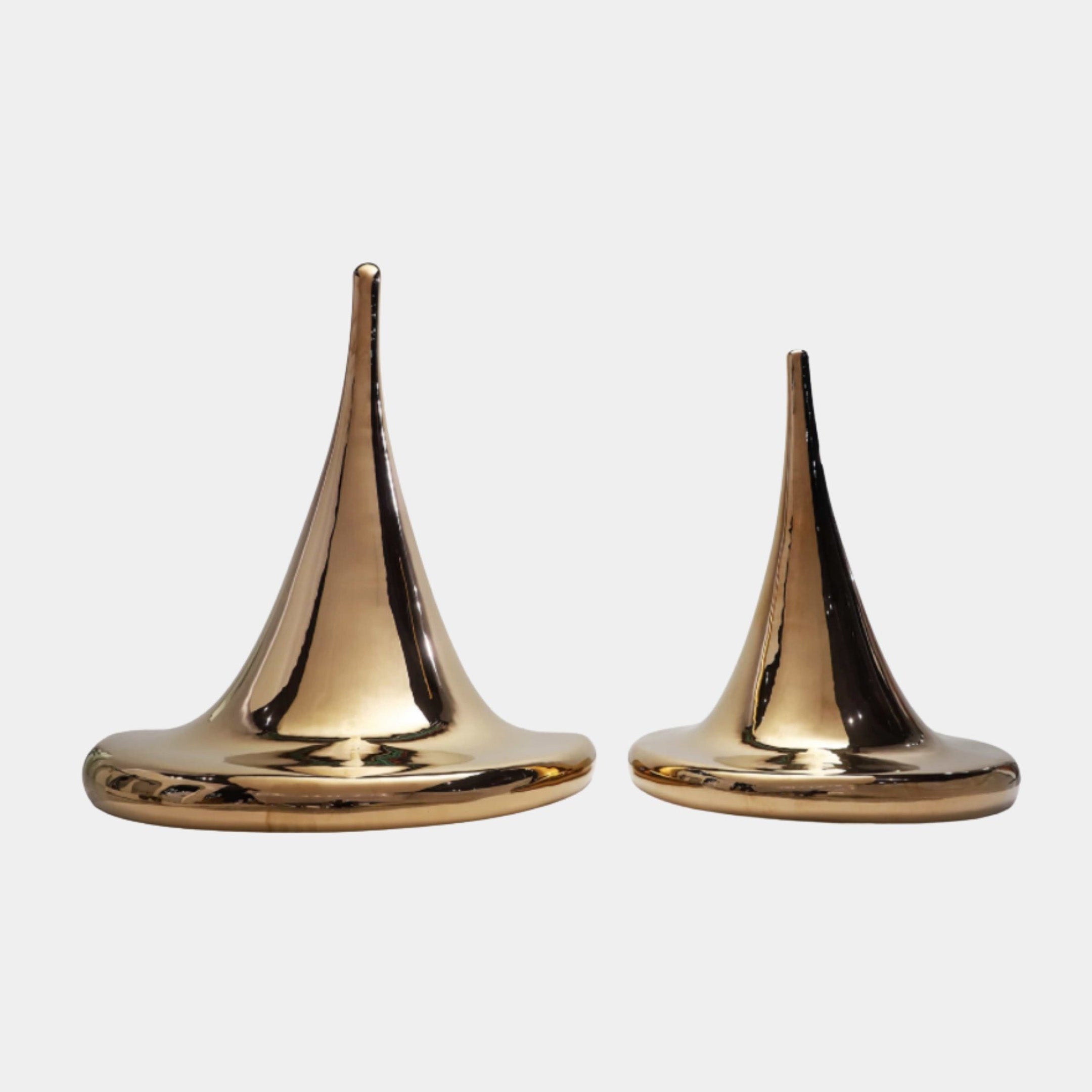 Gold Polished Spinning Top Stainless Steel Sculpture - 100–120cm