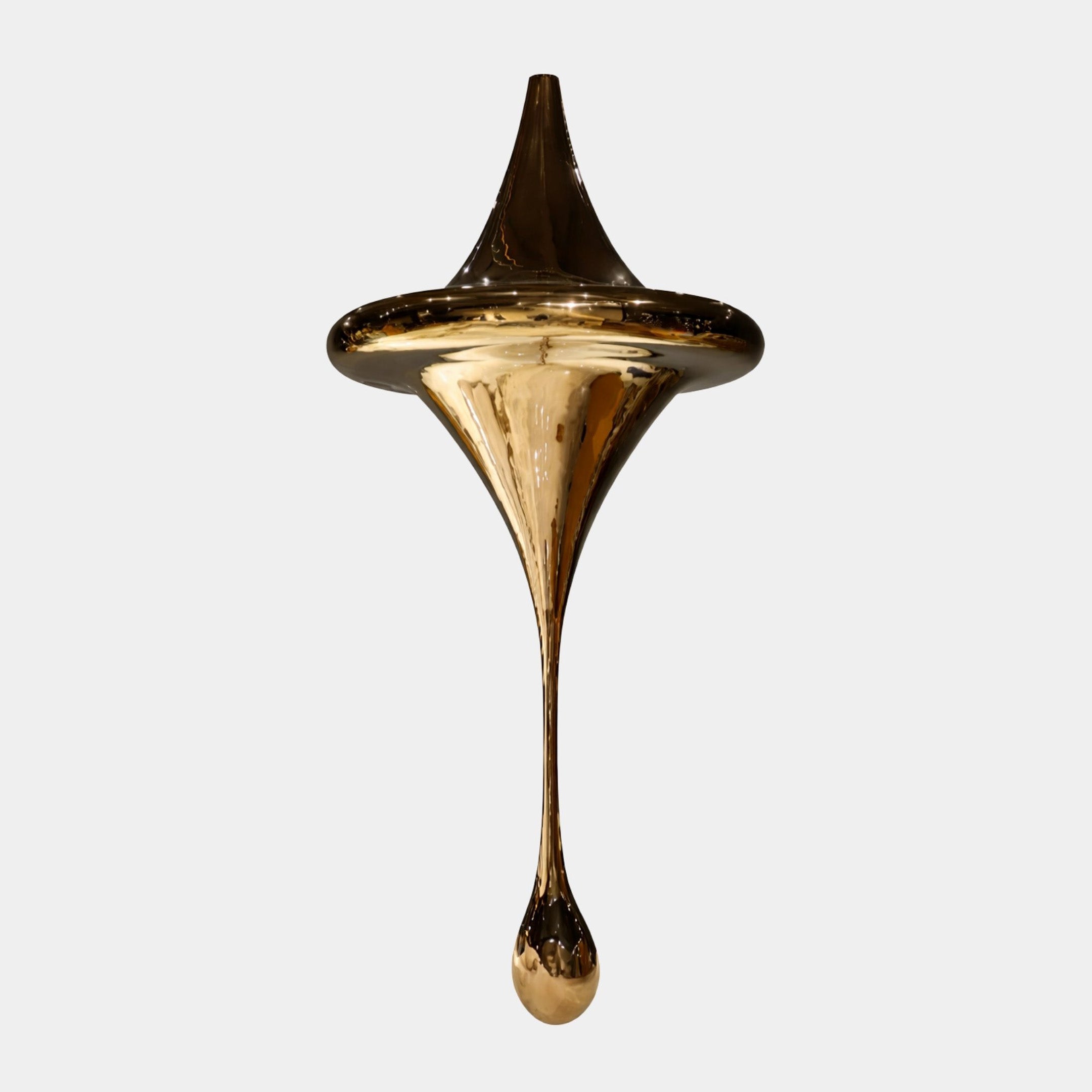 Gold Polished Spinning Hanging Stainless Steel Sculpture - 315cm