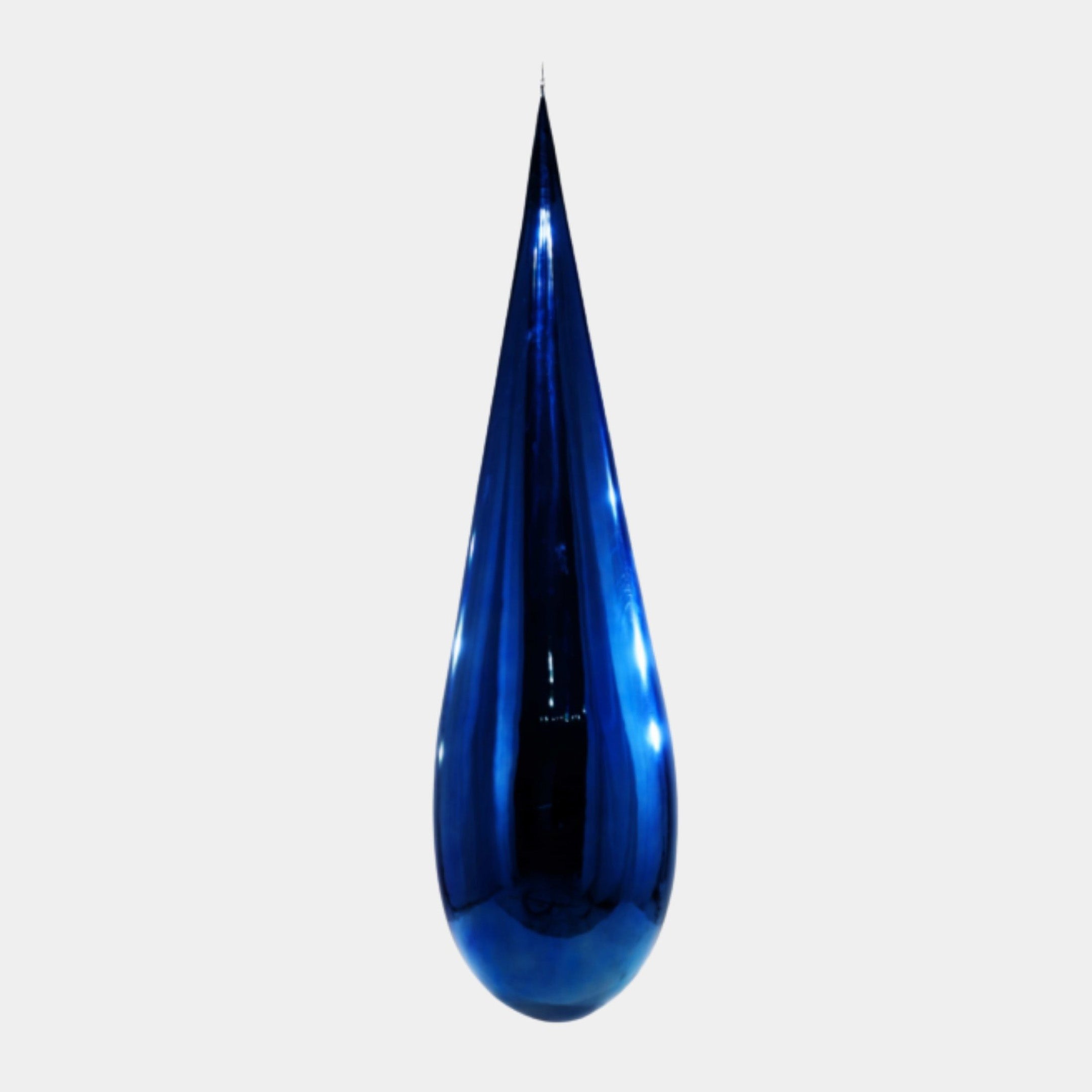 Blue Glass Elongated Teardrop Sculpture - 190cm