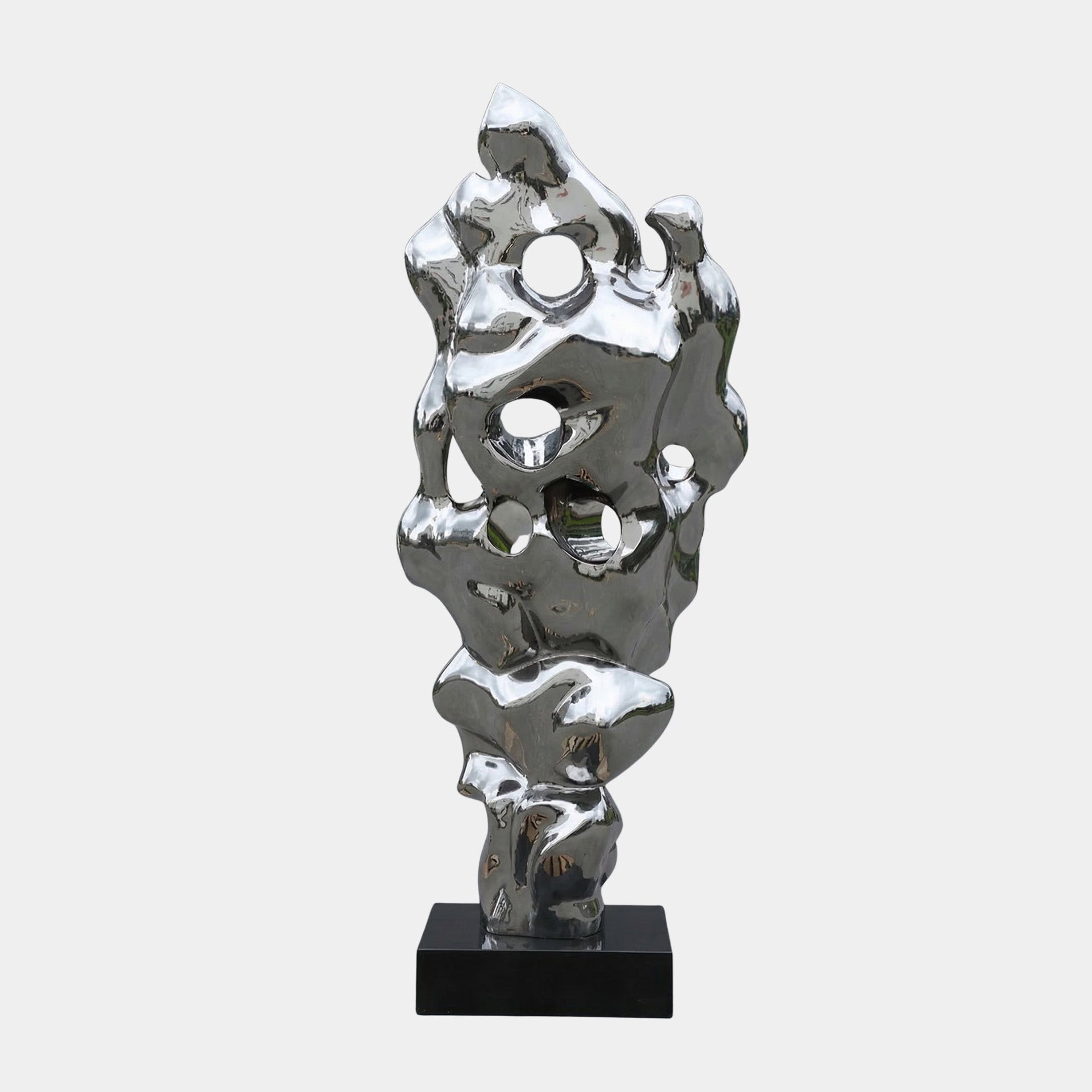 Silver Pierced Slab Stainless Steel Sculpture - 192cm