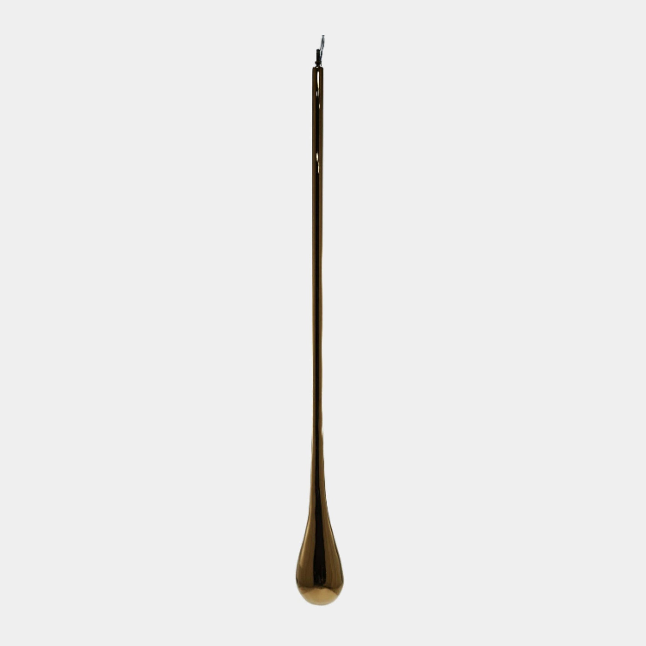 Bronze Elongated Teardrop Pendant Stainless Steel Sculpture - 180cm