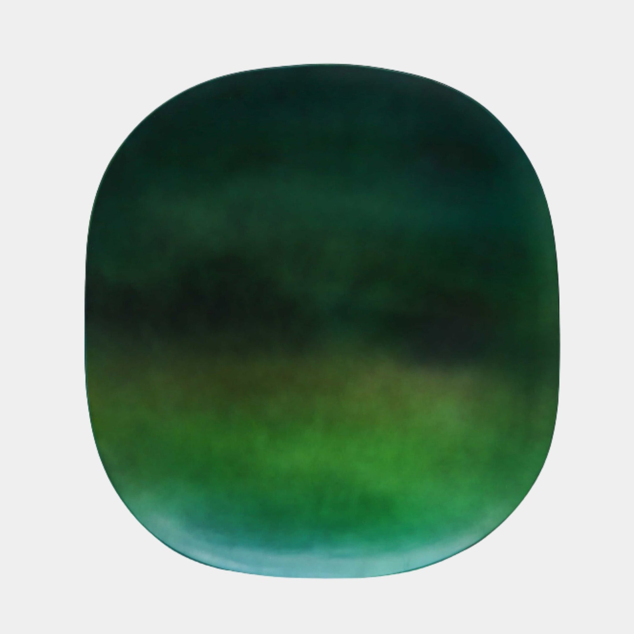 Green Rounded Square Disc Stainless Steel Sculpture - 140cm