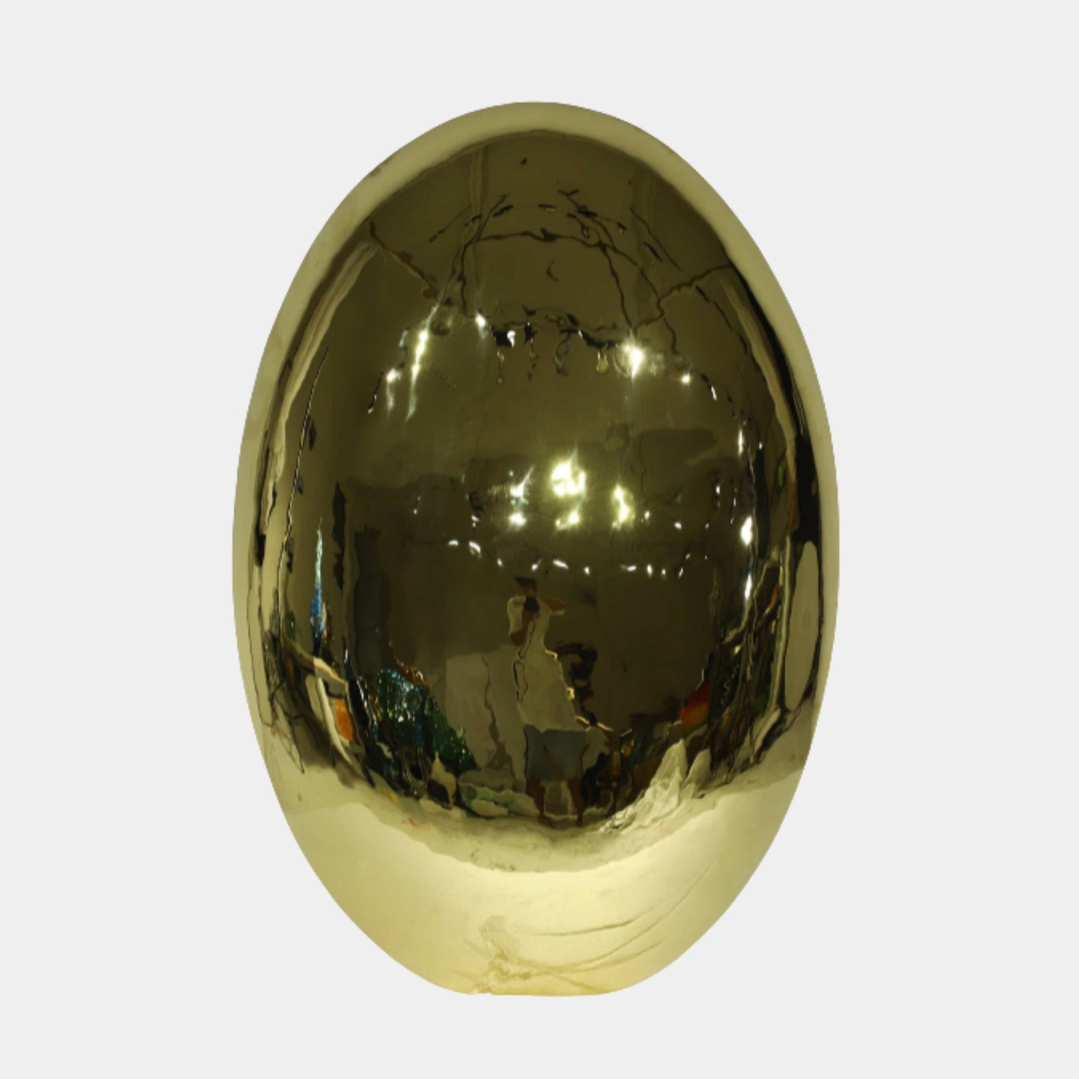 Gold Mirror-Polished Egg Stainless Steel Sculpture - 138cm
