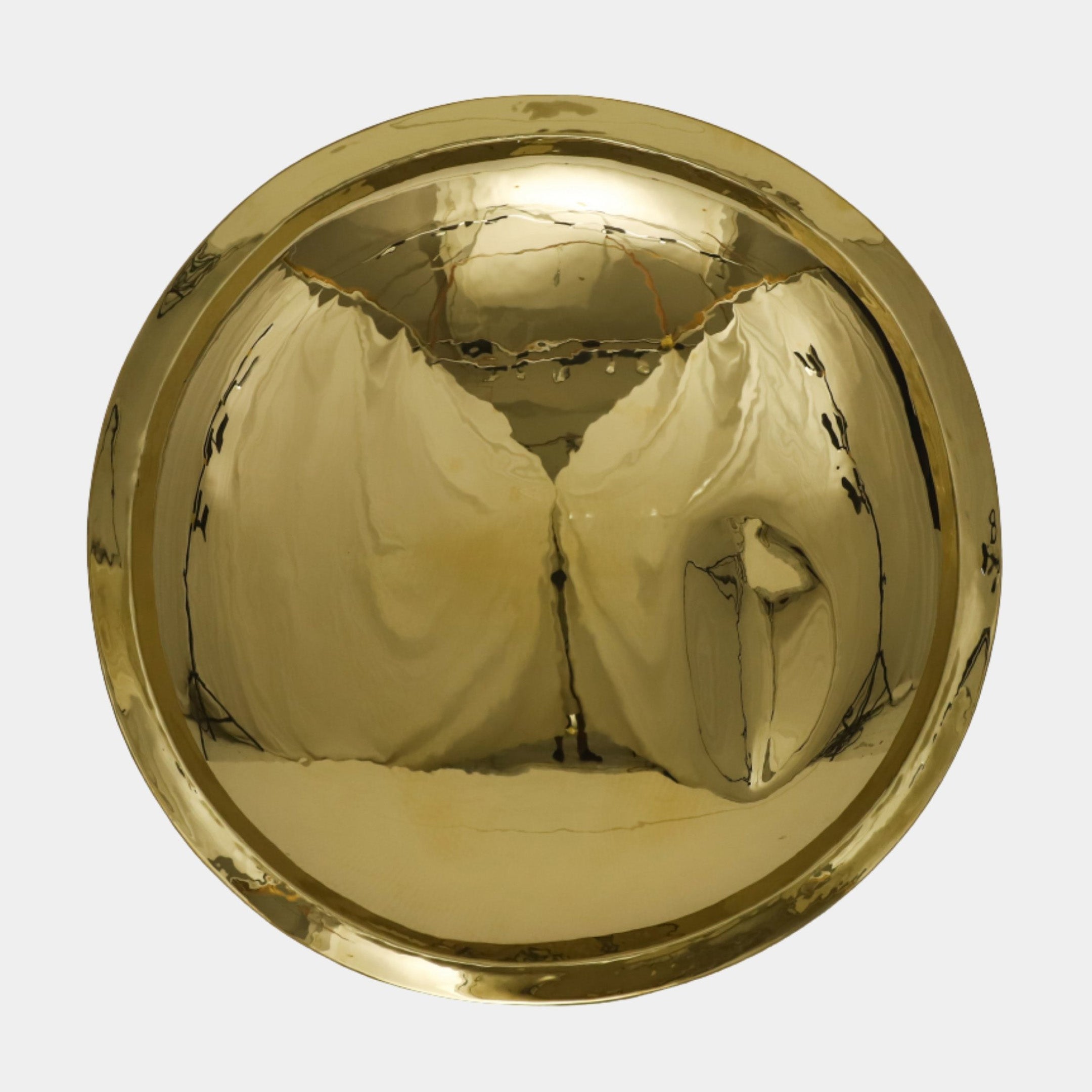 Gold Concave Disc Stainless Steel Wall Art Sculpture - 120cm