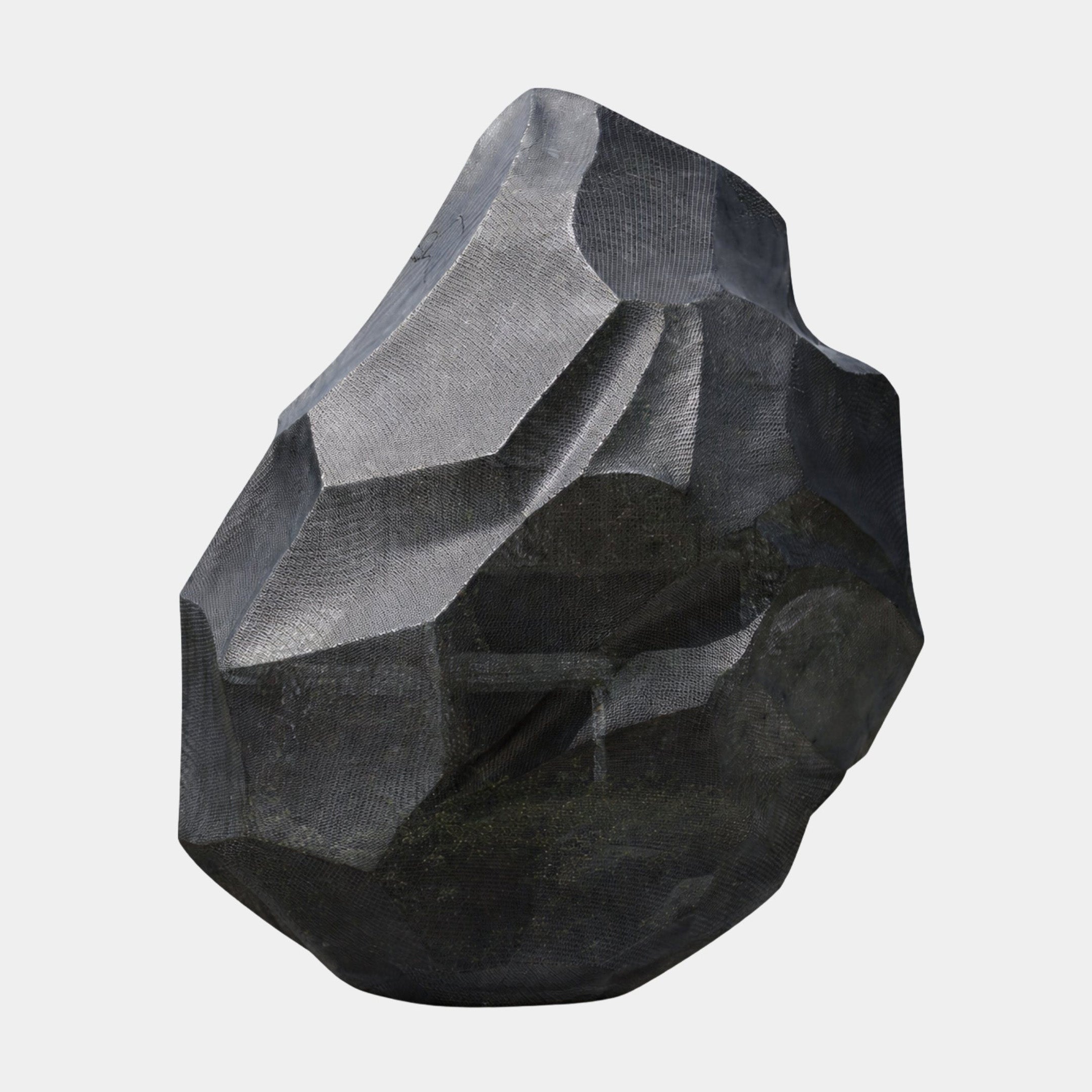 Black Faceted Boulder Stainless Steel Sculpture - 280cm