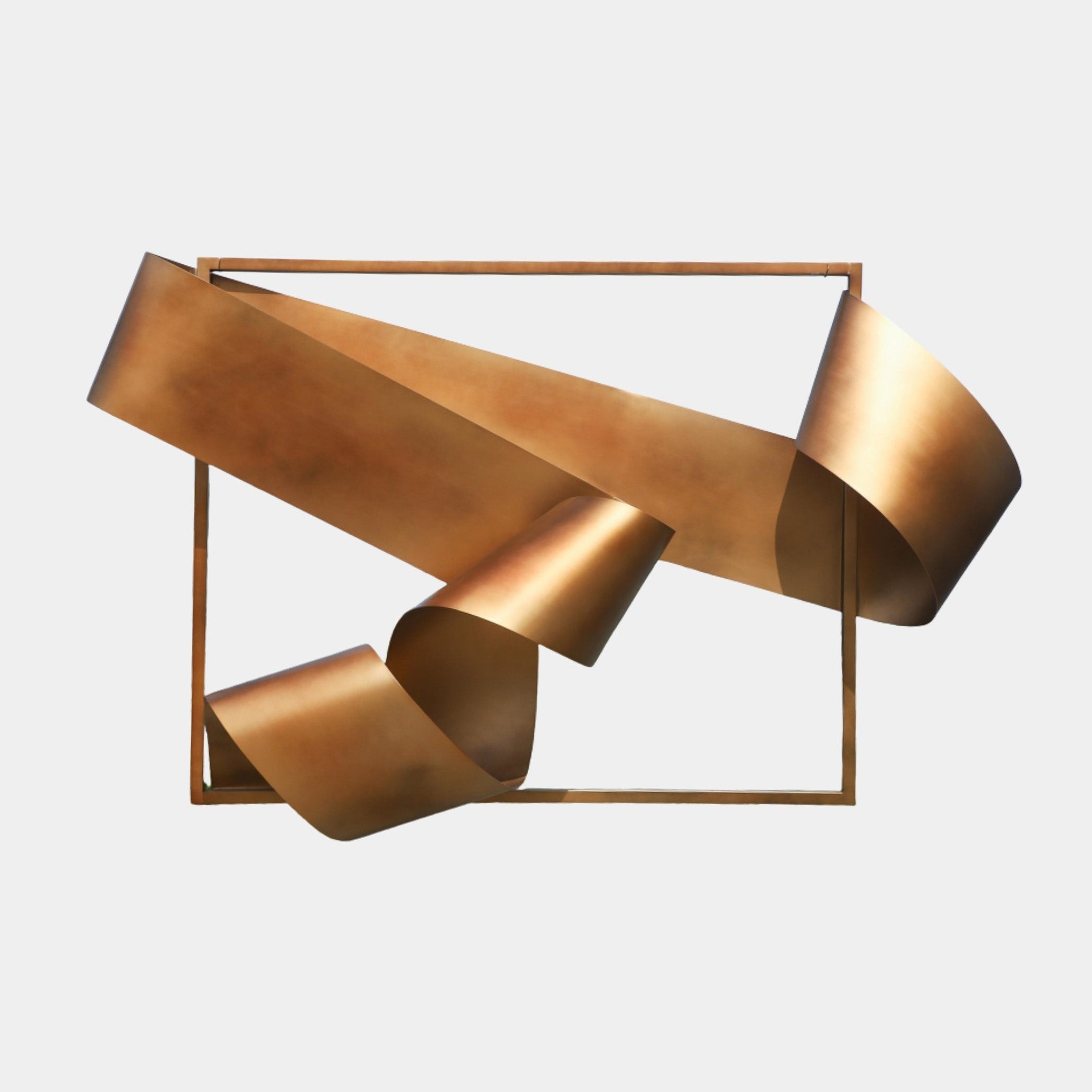 Copper Angular Geometric Frame Metal Sculpture - 205cm
