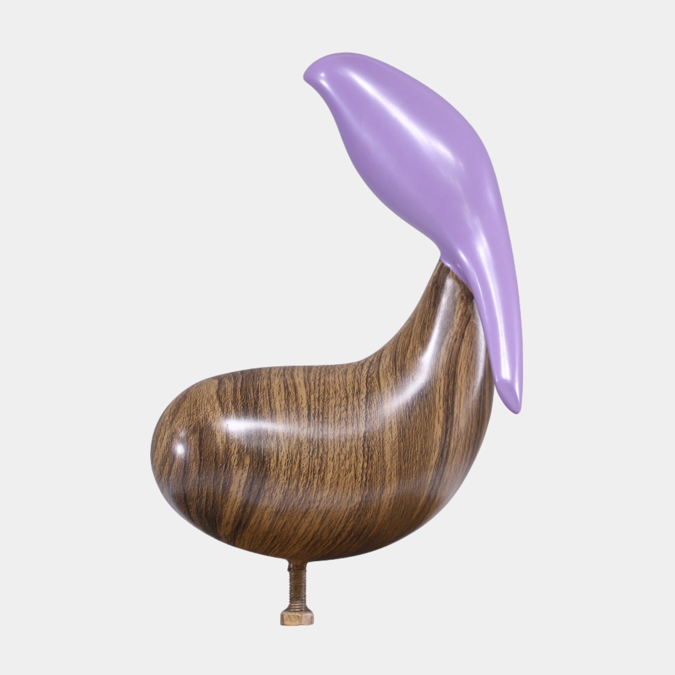 Brown Wood-Grain Abstract Bird Stainless Steel Sculpture - 25cm