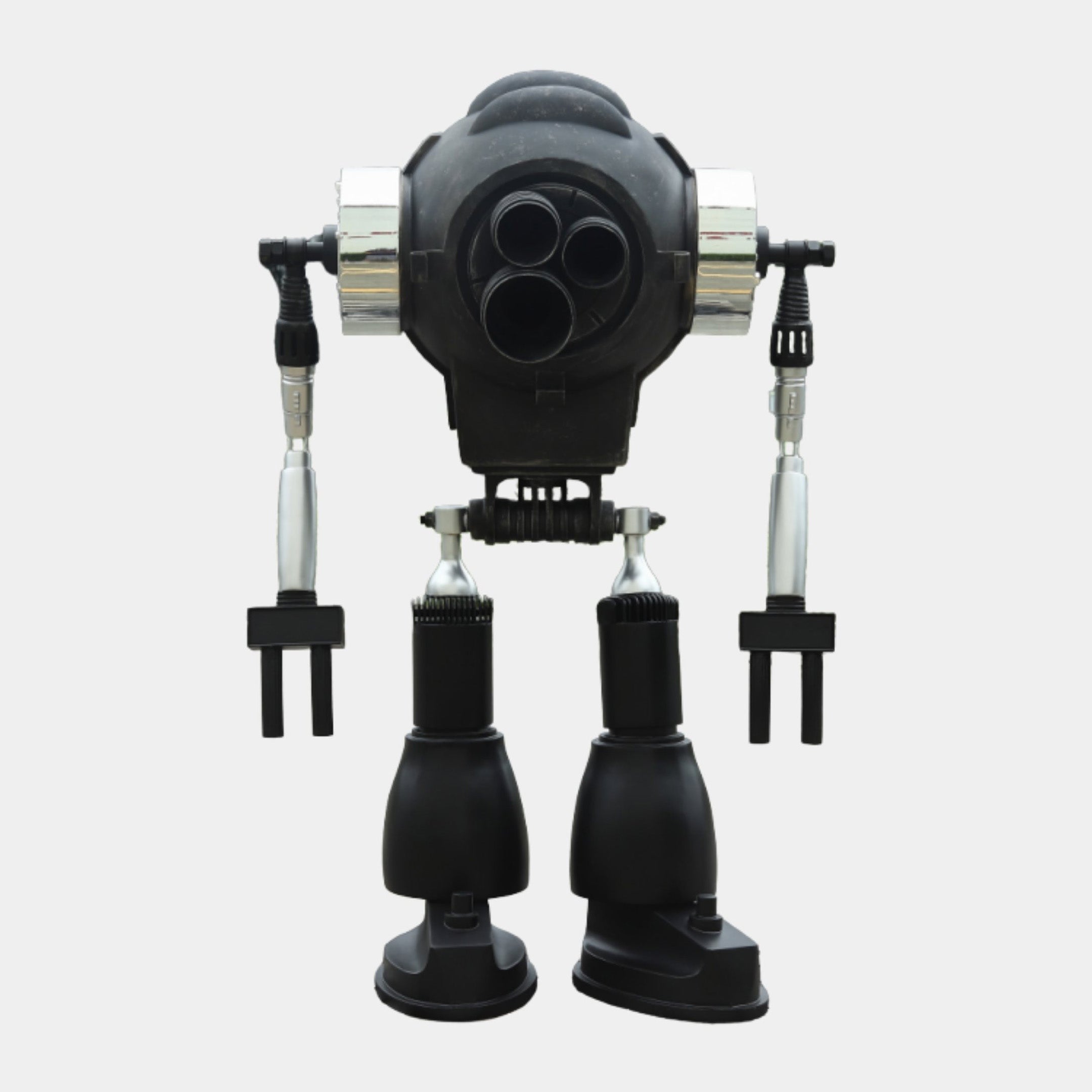 Black and Silver Robot Stainless Steel Sculpture - 167cm