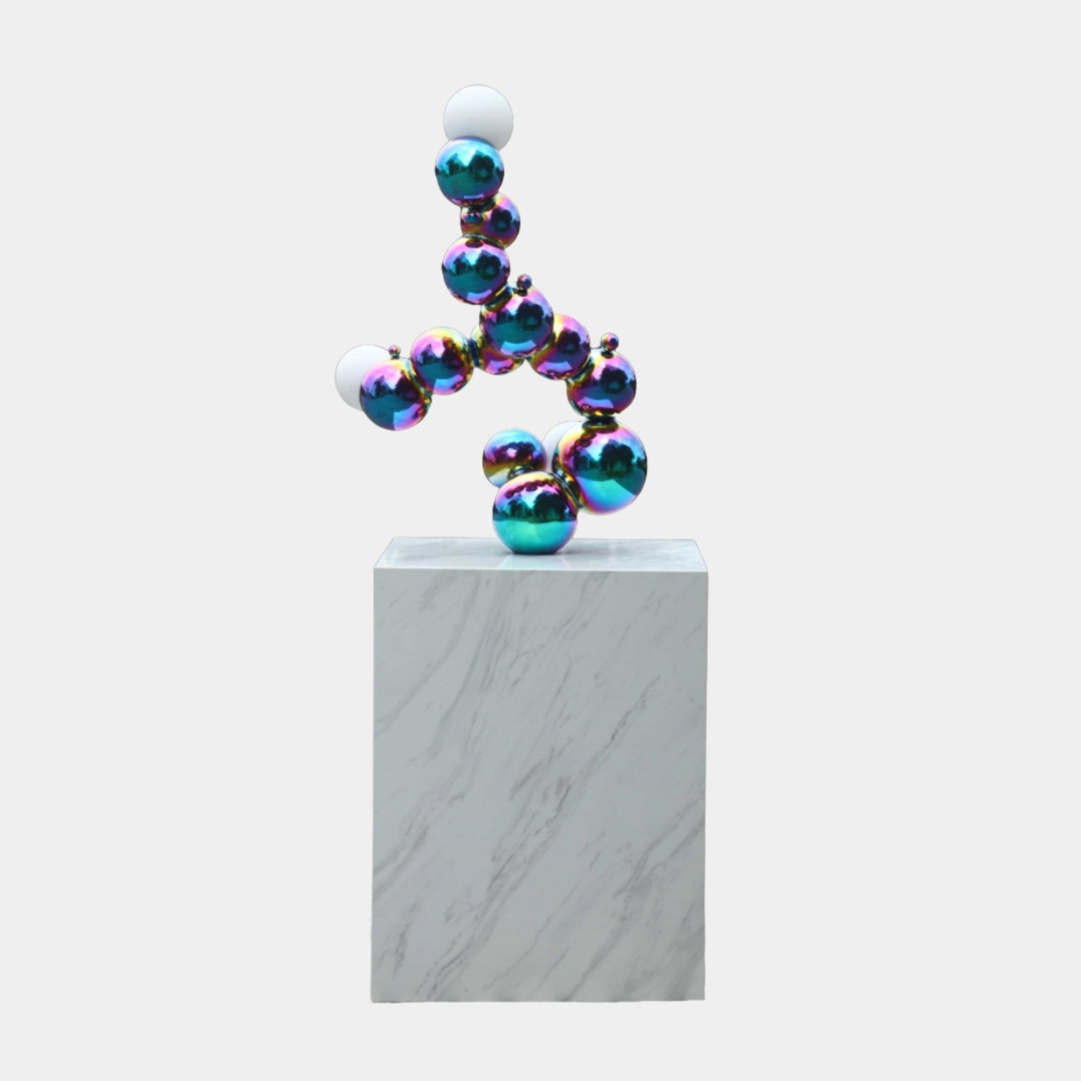 Multicoloured and White Spheres with Colour Accents Metal Sculpture - 180cm