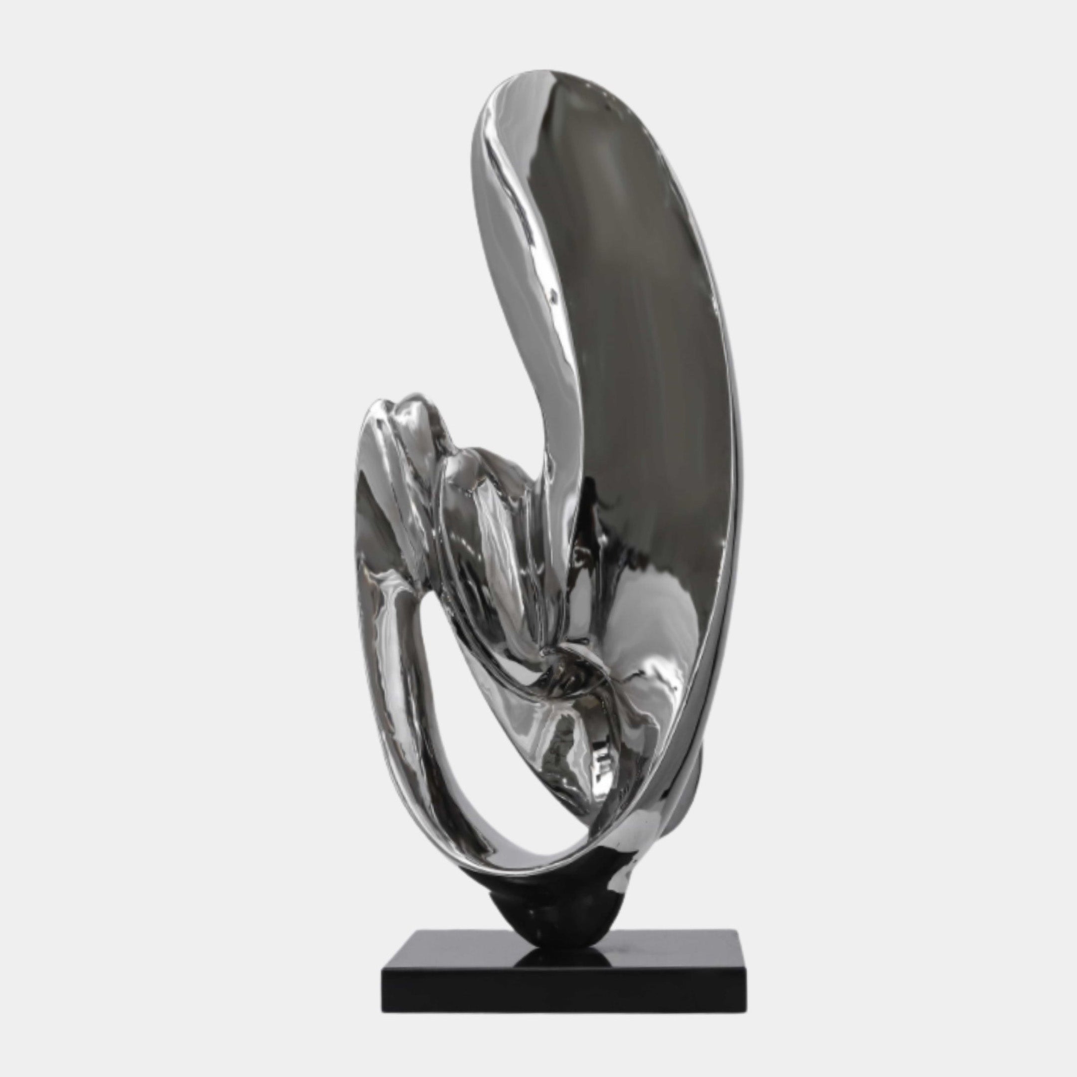 Silver Abstract Calla Lily Stainless Steel Sculpture - 84cm