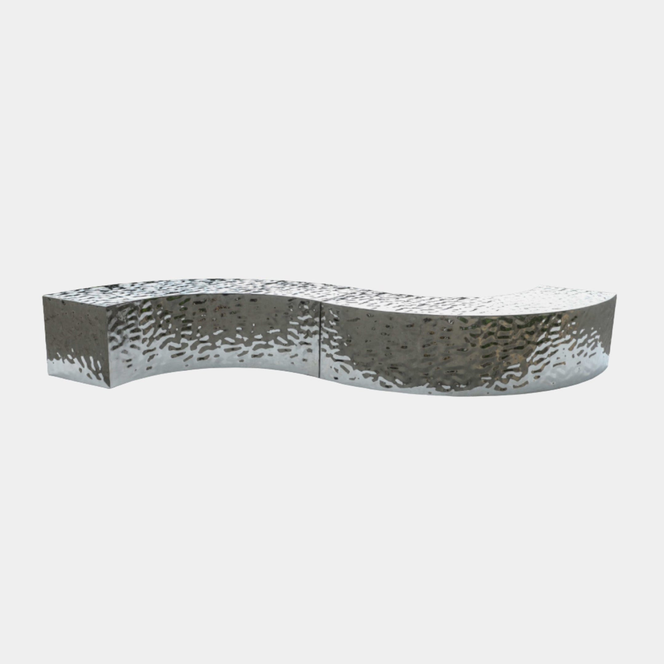 Silver Perforated Wave Bench Stainless Steel - 180cm