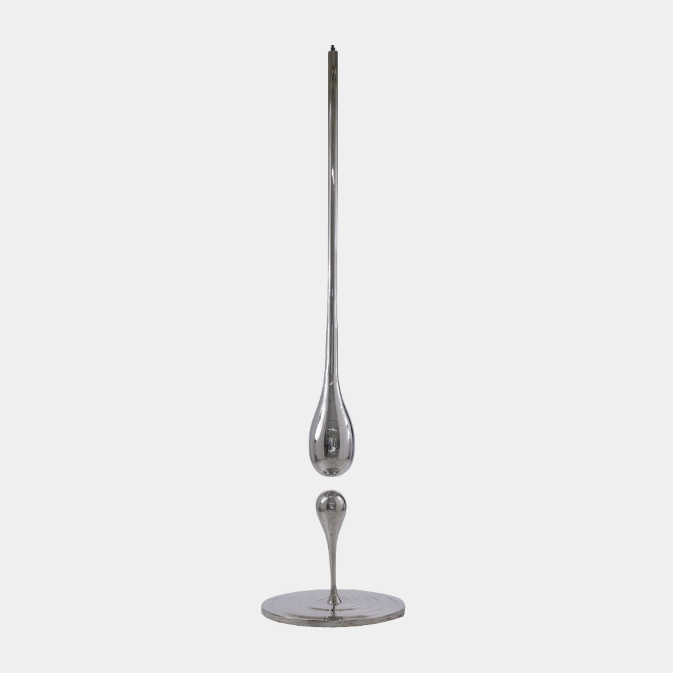 Silver Elongated Teardrop Pendant Stainless Steel Sculpture - 220cm