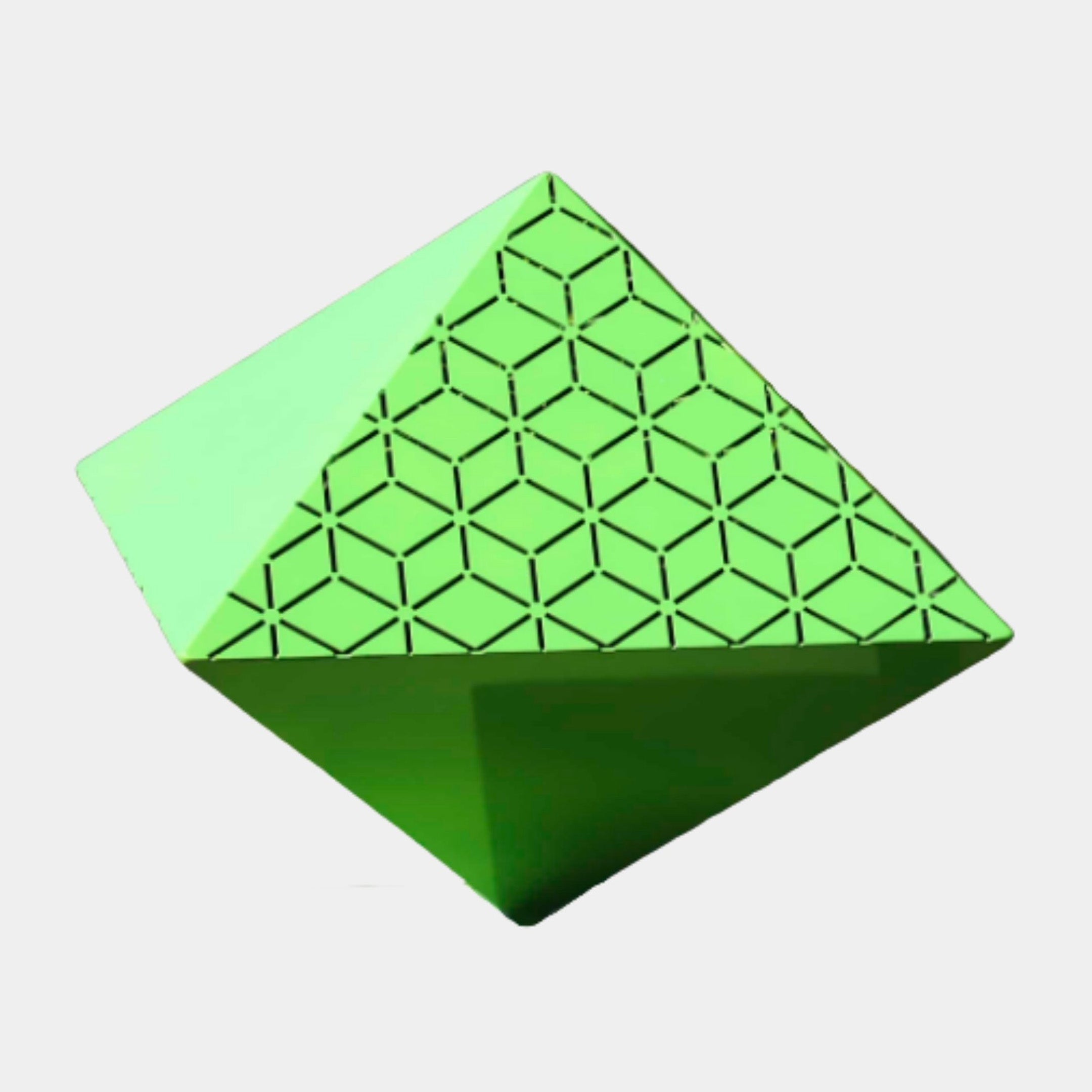 Green Geometric Diamond Stainless Steel Sculpture - 80cm