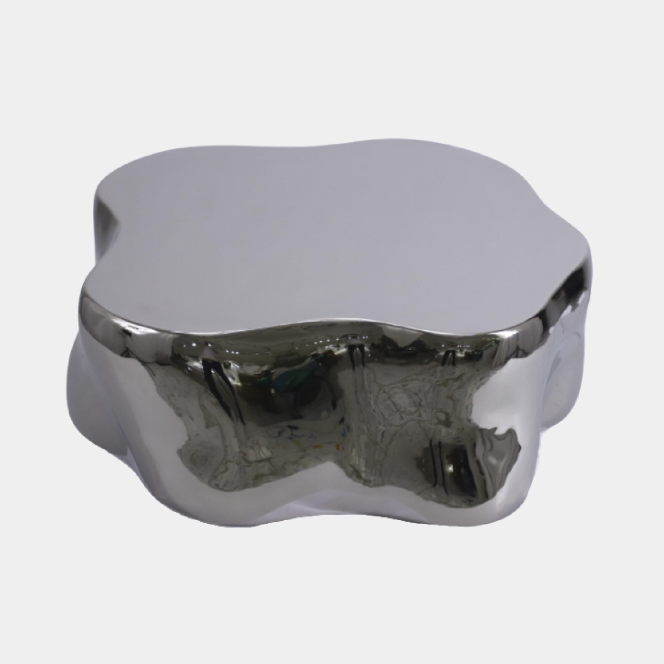 Silver Coffee Table Stainless Steel Sculpture - 70cm