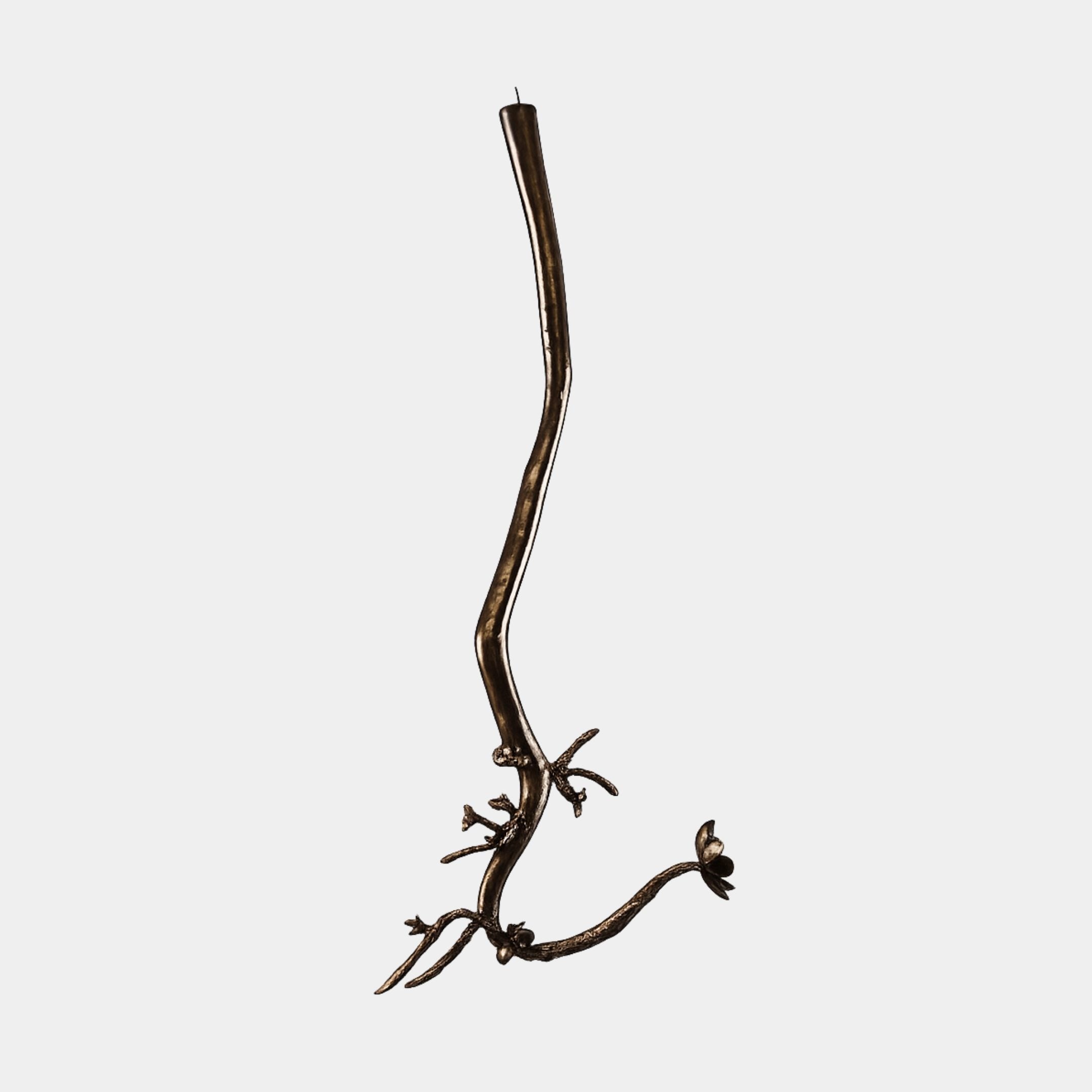 Bronze Abstract Tree Branch with Blossoms Stainless Steel Sculpture - 80cm