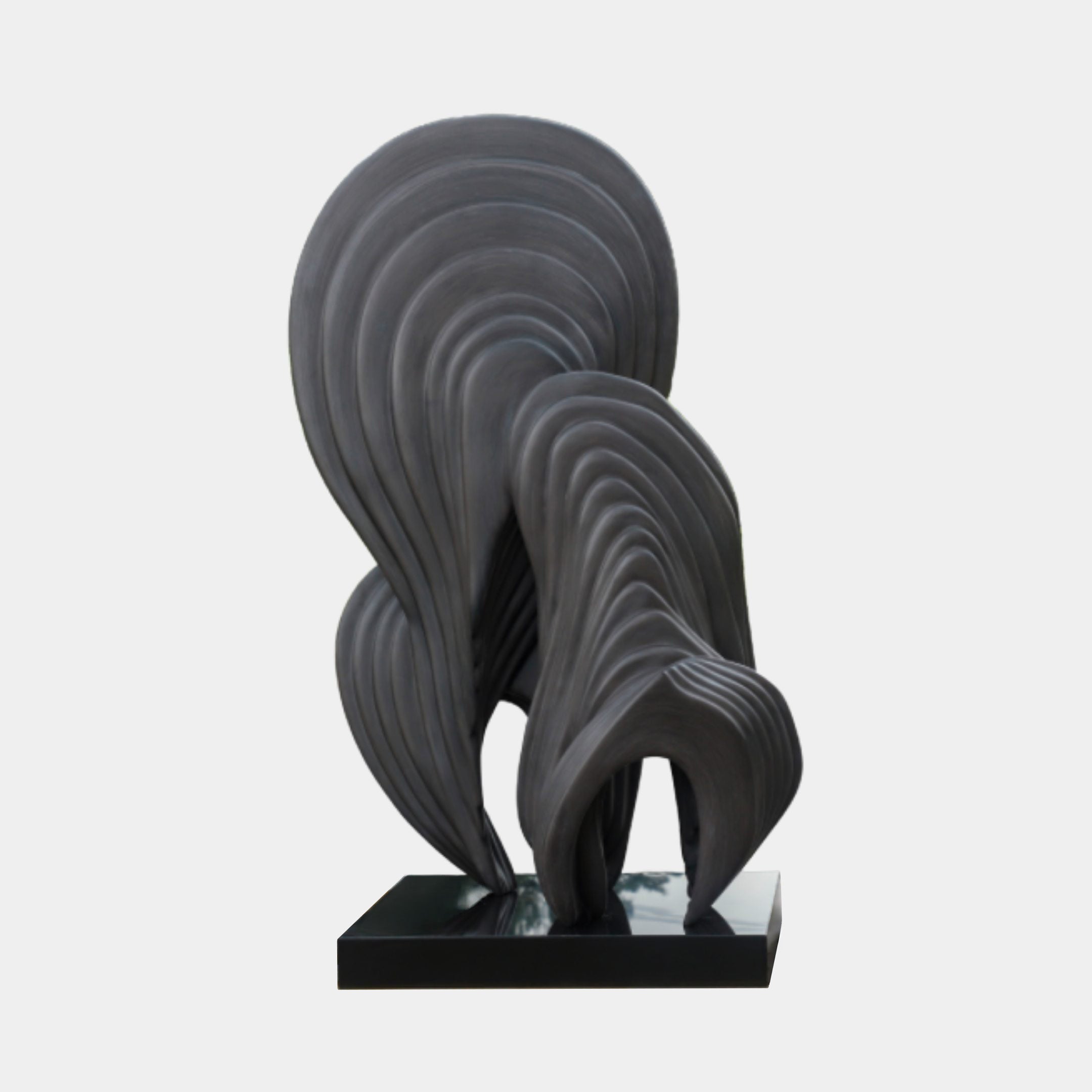 Grey Abstract Layered Wave Form Fibreglass Sculpture - 180cm