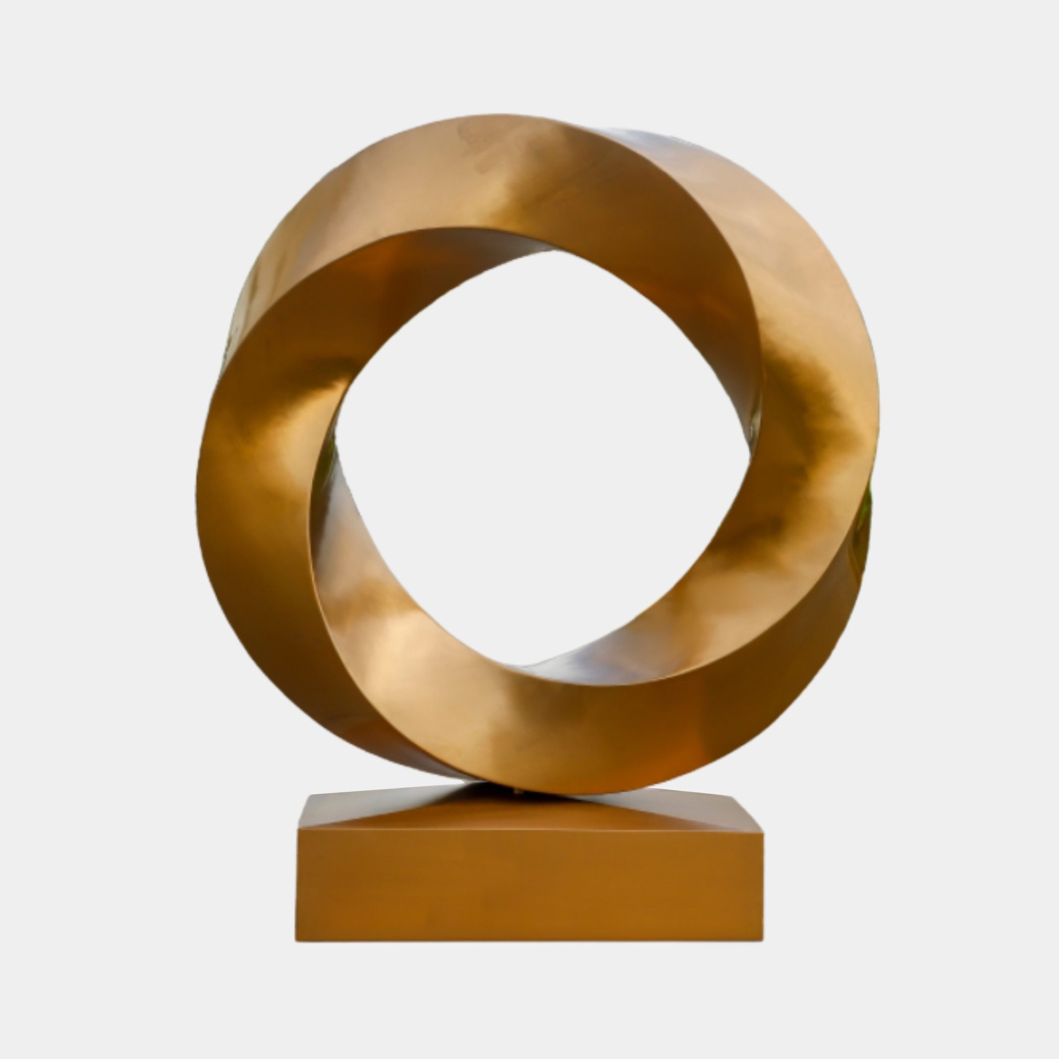 Gold Interlocking Rings Stainless Steel Sculpture - 215cm