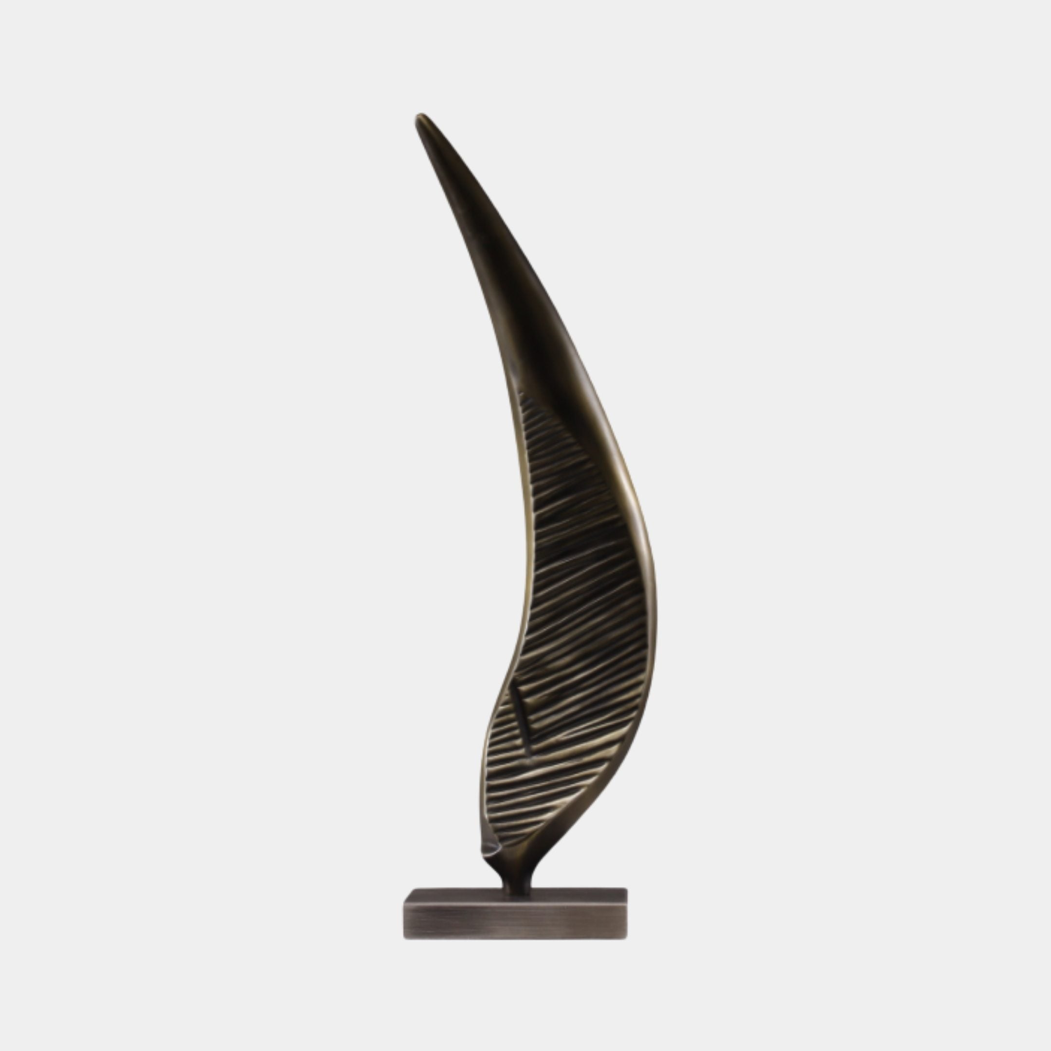 Bronze Abstract Curved Feather Stainless Steel Sculpture - 60cm