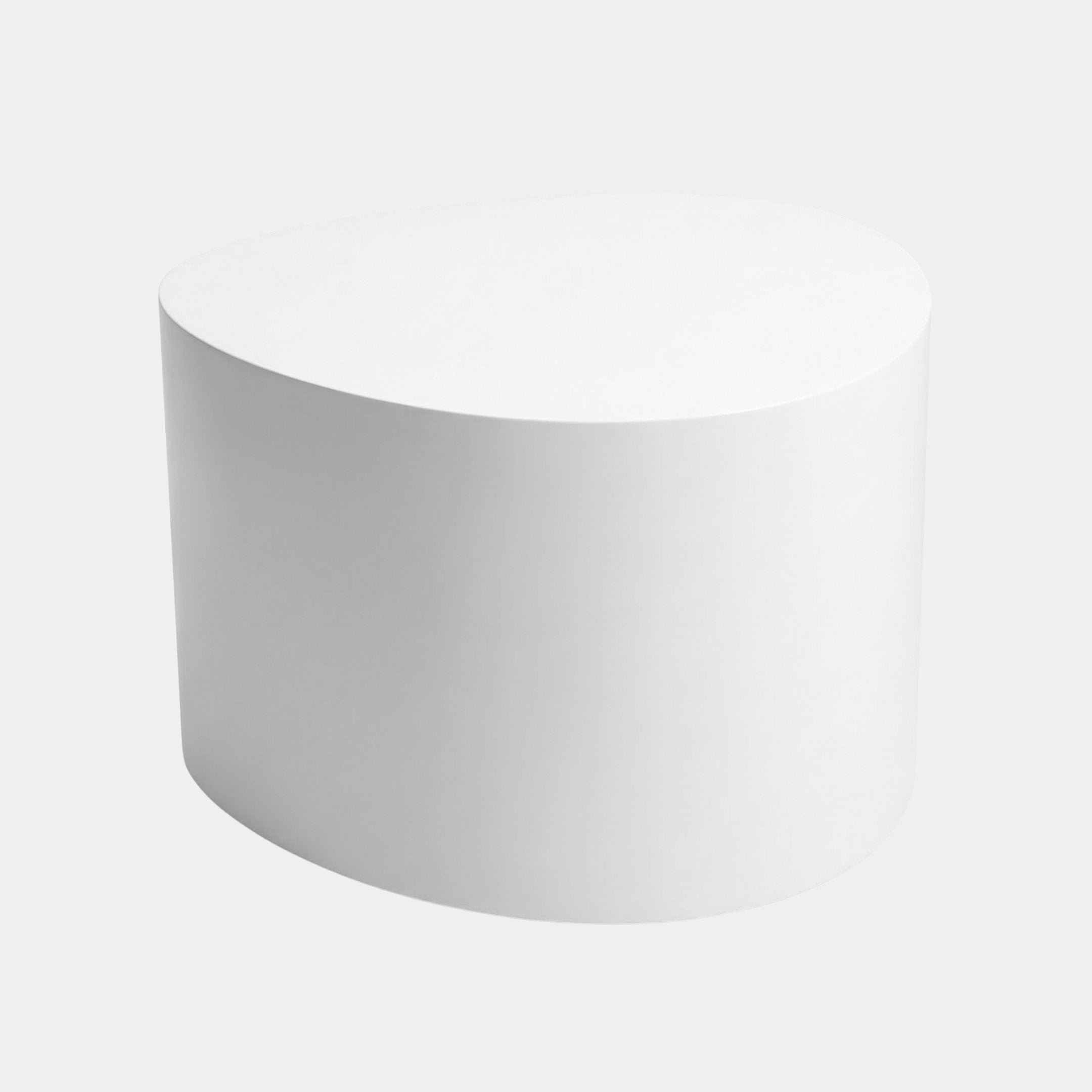 White Abstract Cylinder Drum Stainless Steel Sculpture - 80cm