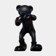 The Gacko Multicoloured LV Boxer Bear Sculpture by Giant Sculptures stands 80cm tall with glossy black shorts, boots, and vibrant Louis Vuitton logos on crisp white gloves—creating a striking pop art effect.