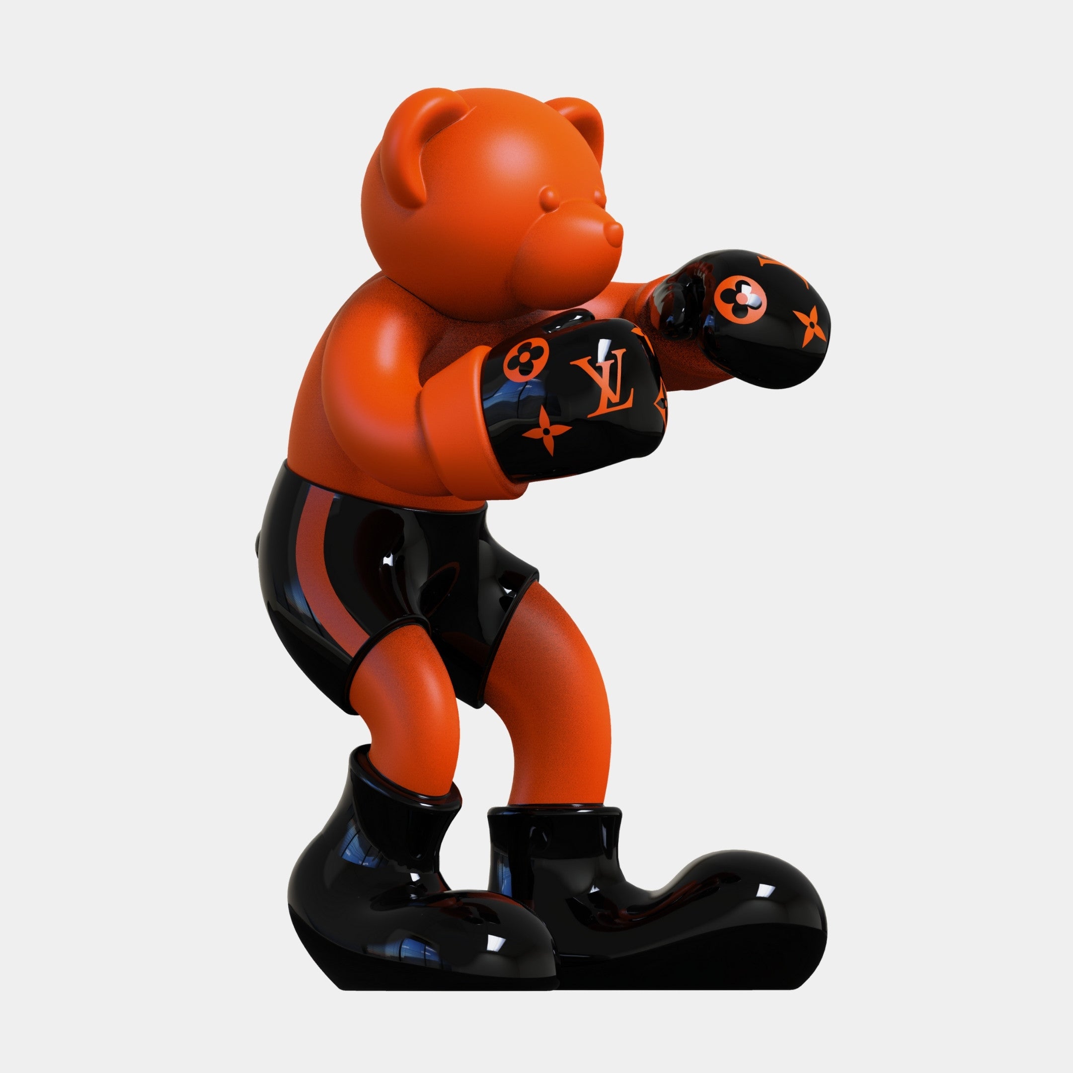 Gacko Orange LV Boxer Bear Sculpture - 200cm