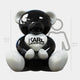 The Gacko Karl Lagerfeld Love Bear Sculpture by Giant Sculptures is a 160cm black and white teddy bear inspired by pop art and Lagerfeld's iconic style.