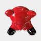 Overhead view of the 160cm Gacko Porsche Love Bear Sculpture, showing the high-gloss red lacquer catching light across the head, shoulders and outstretched limbs.