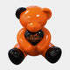 The Gacko Hermes Love Bear Sculpture - 160cm by Giant Sculptures is a glossy orange and black pop art bear holding a Hermès Paris heart, designed by André Gacko and shown upright against a white background.