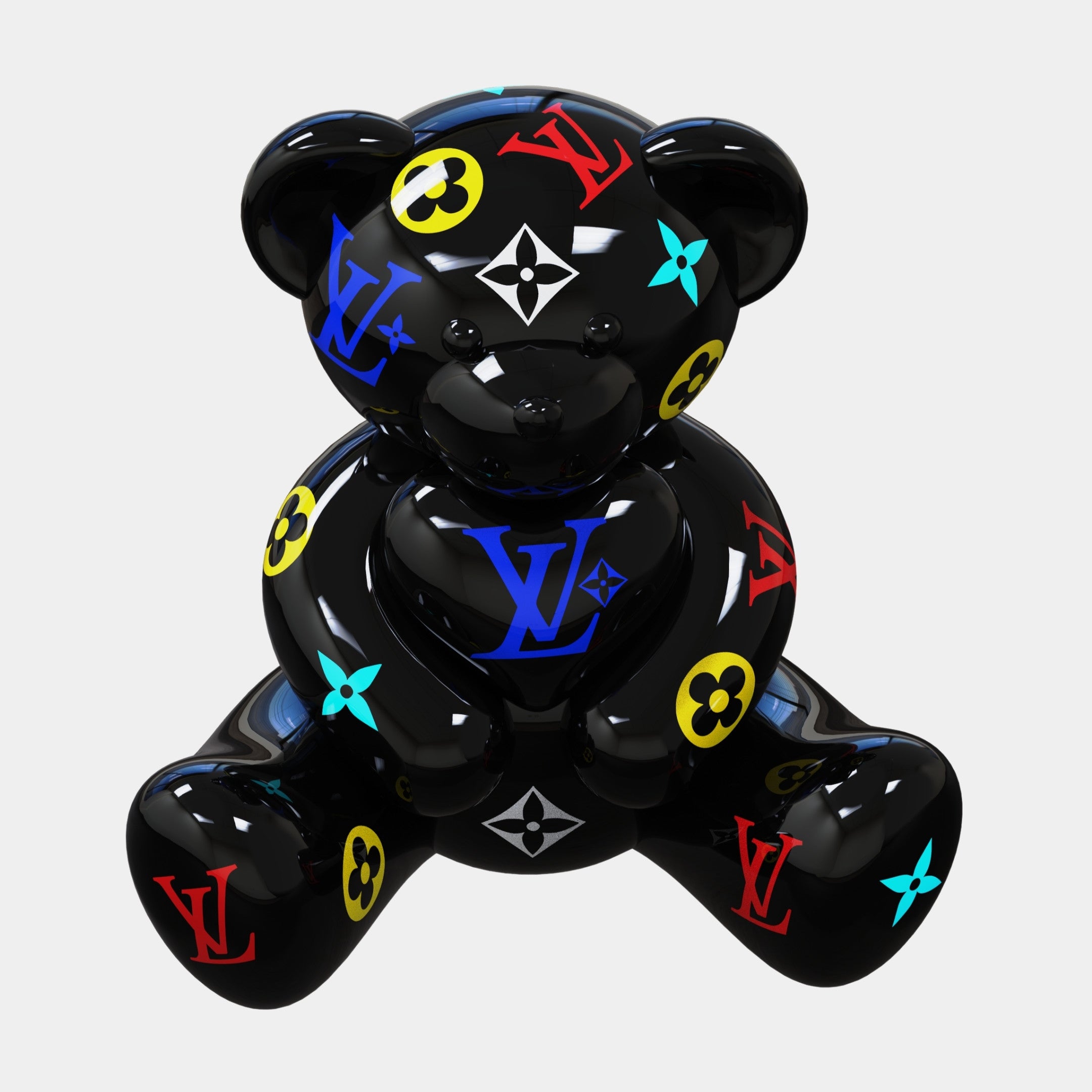 Gacko Multicoloured LV Love Bear Sculpture - 160cm